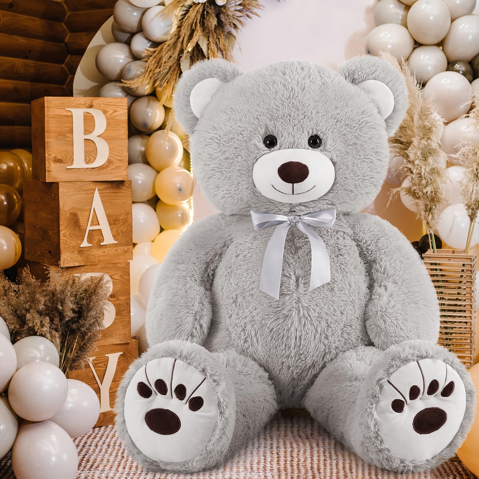 Foto 4 pulgar | Oso De Peluche Morismos Giant 90 Cm Gris Para Niños - Venta Internacional.