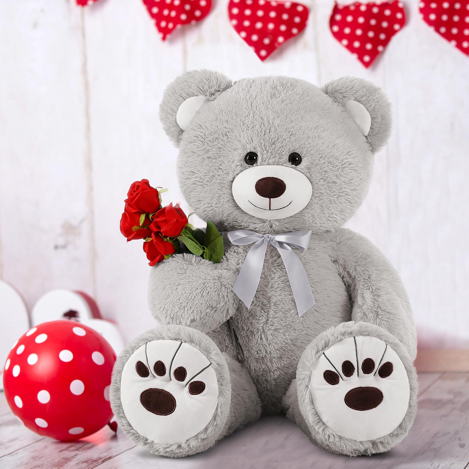 Foto 5 pulgar | Oso De Peluche Morismos Giant 90 Cm Gris Para Niños - Venta Internacional.