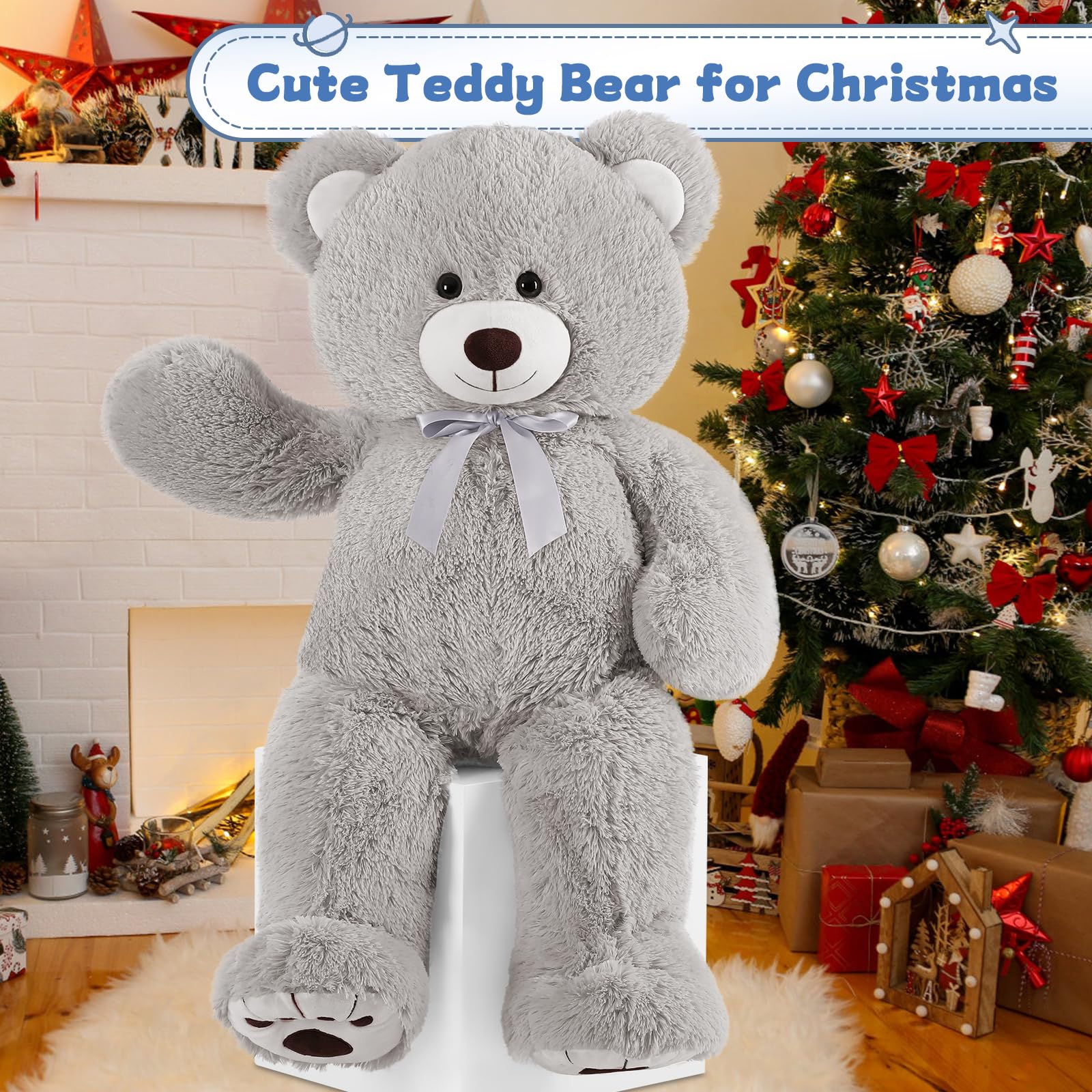 Foto 8 pulgar | Oso De Peluche Morismos Giant 90 Cm Gris Para Niños - Venta Internacional.