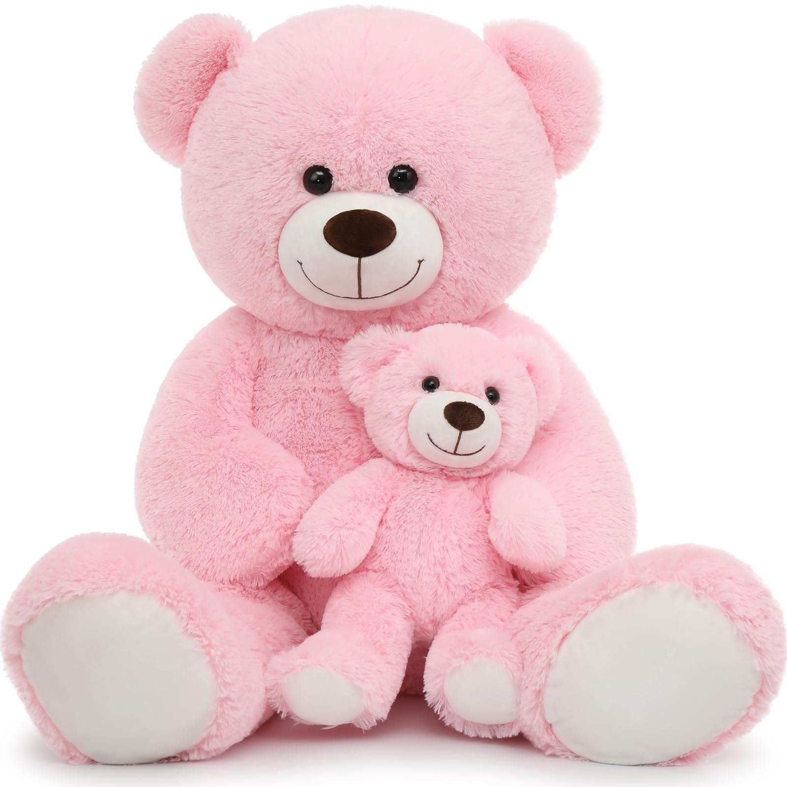 Oso De Peluche Morismos Giant, Rosa, 100 Cm, Con Bebé - Venta Internacional.