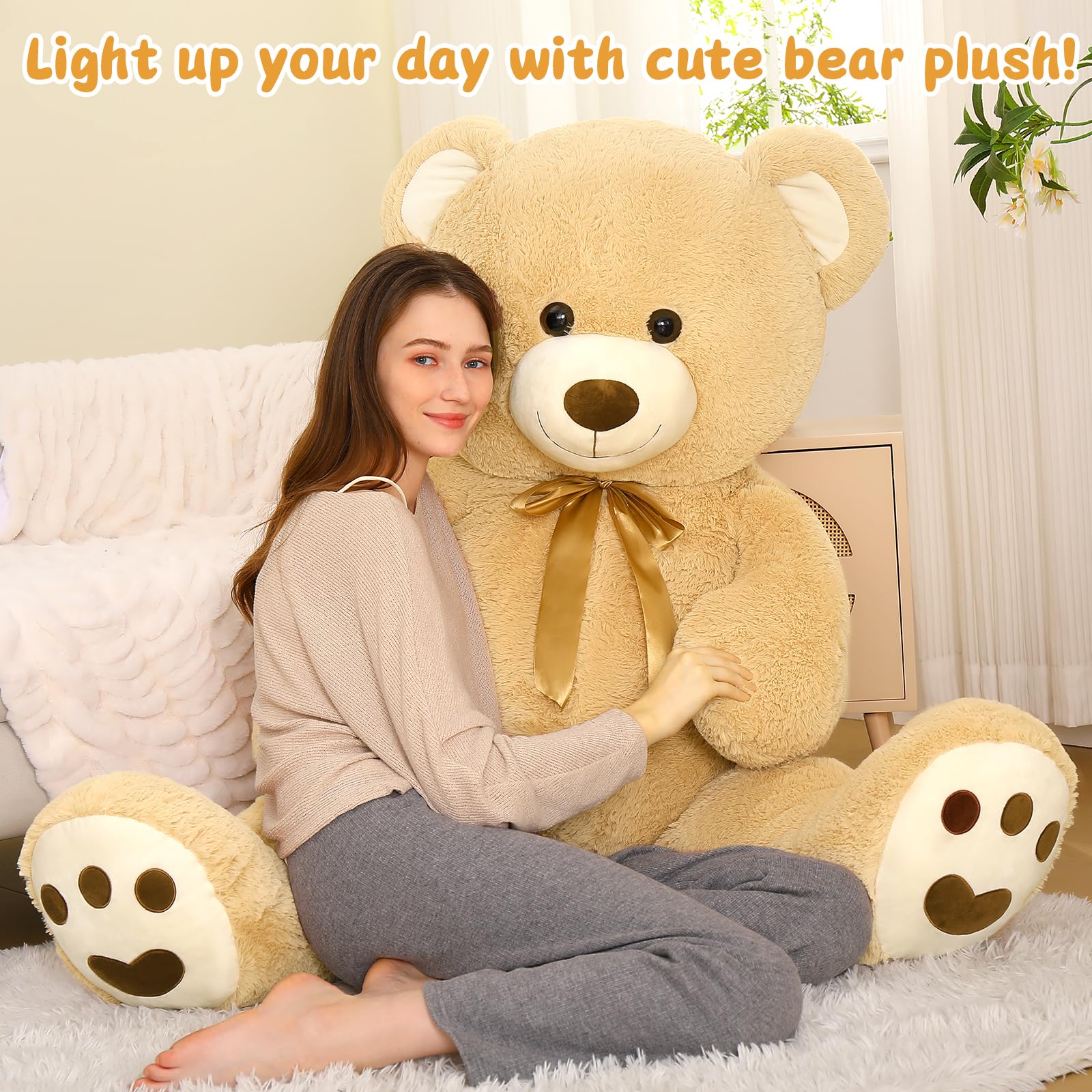 Foto 8 pulgar | Oso De Peluche Gigante Morismos De 150 Cm Con Huellas - Venta Internacional.