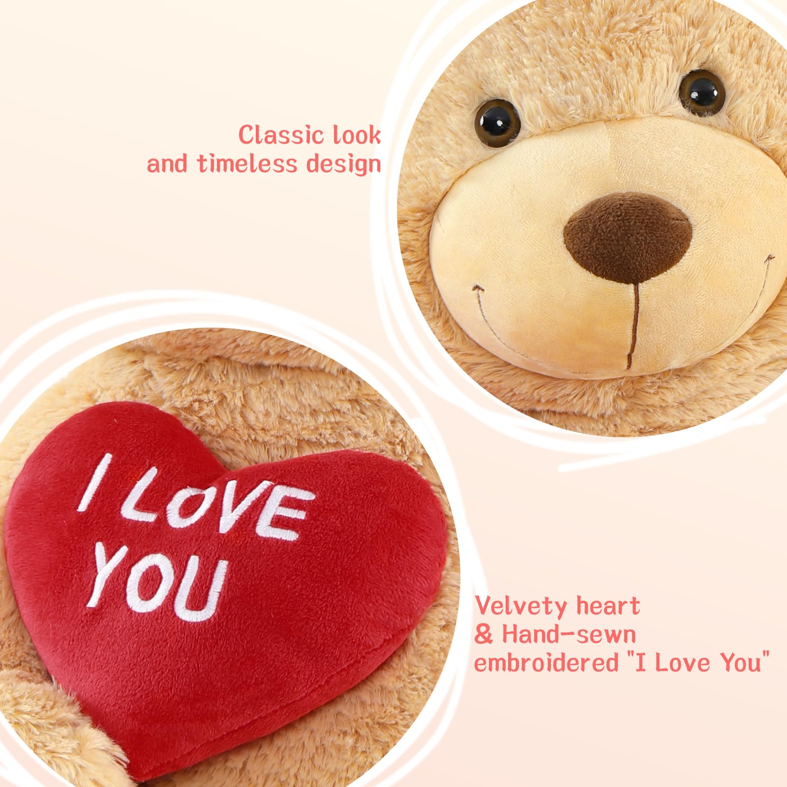 Foto 5 pulgar | Oso De Peluche Tezituor De 150 Cm Con Corazón «te Amo» - Venta Internacional.