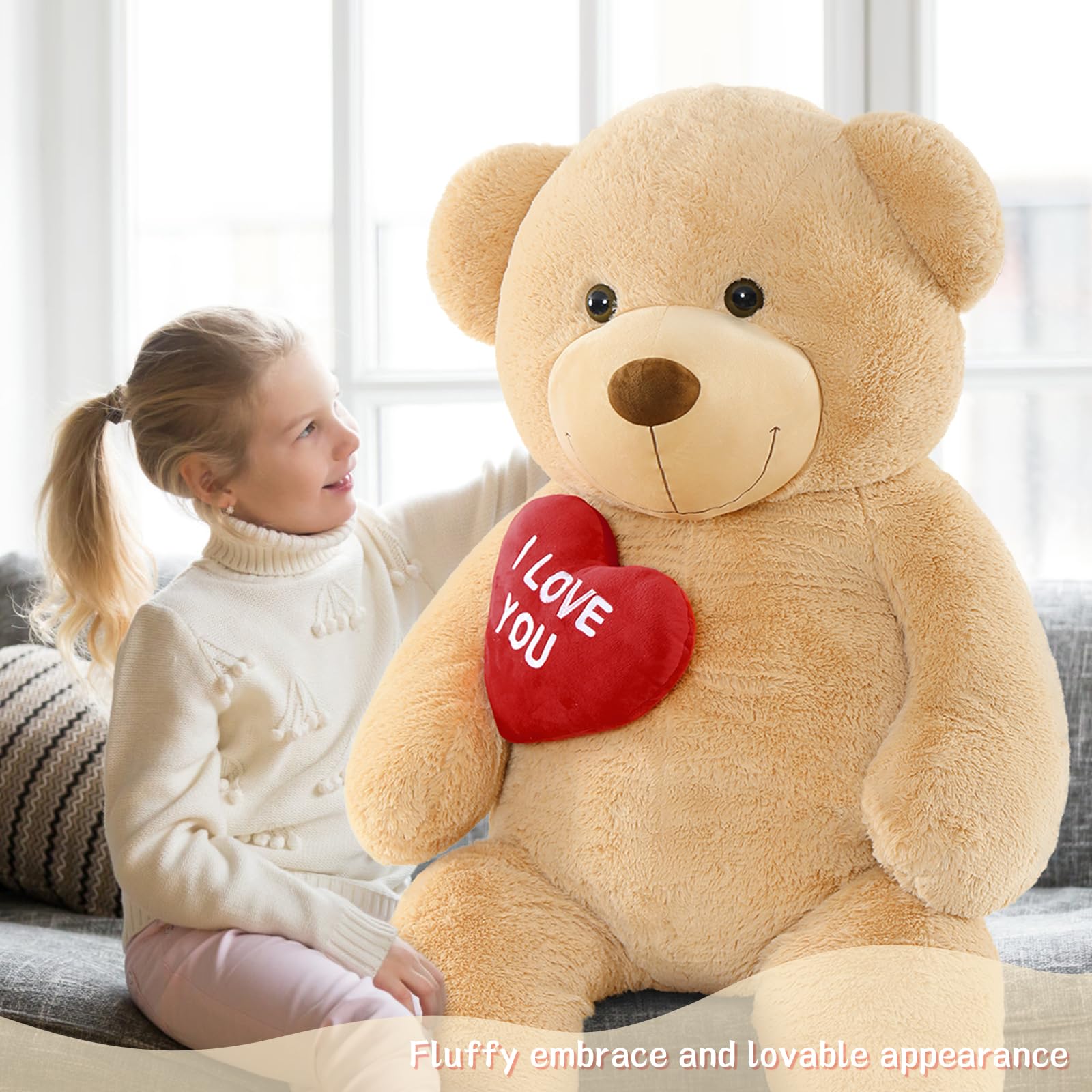 Foto 6 pulgar | Oso De Peluche Tezituor De 150 Cm Con Corazón «te Amo» - Venta Internacional.