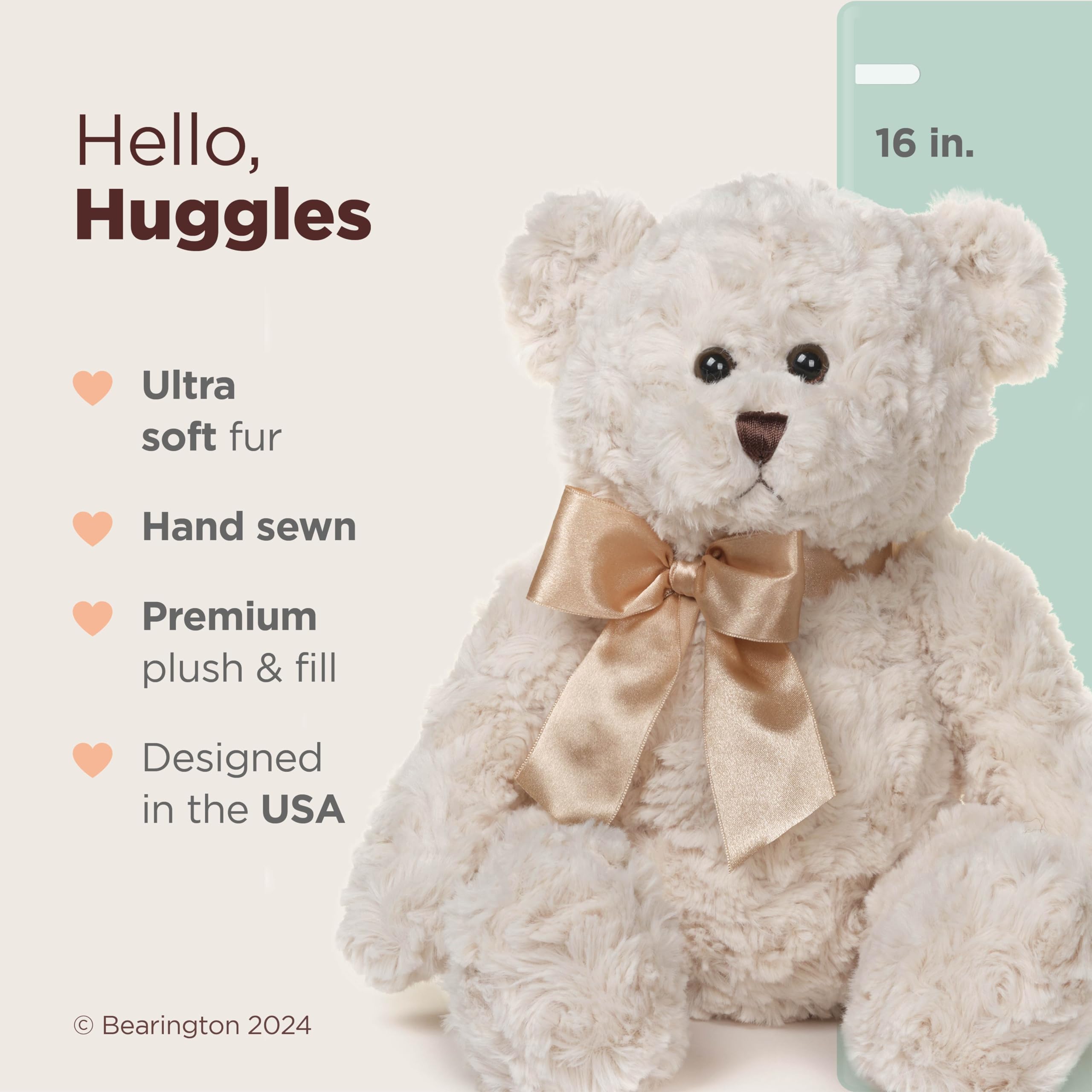Foto 3 pulgar | Peluche Con Forma De Oso Bearington, Color Blanco Cremoso, 40 Cm - Venta Internacional.