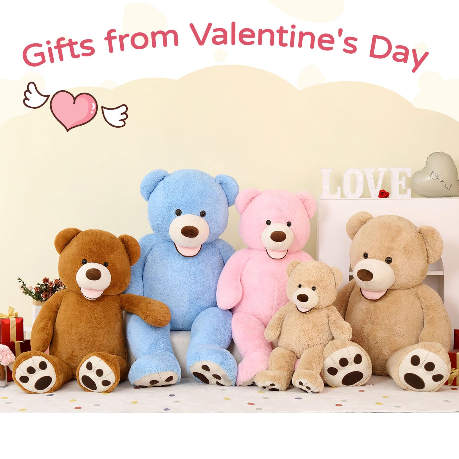 Foto 4 pulgar | Peluche Gigante Maogolan De Peluche, 180 Cm, Azul, Regalo De San Valentín - Venta Internacional.