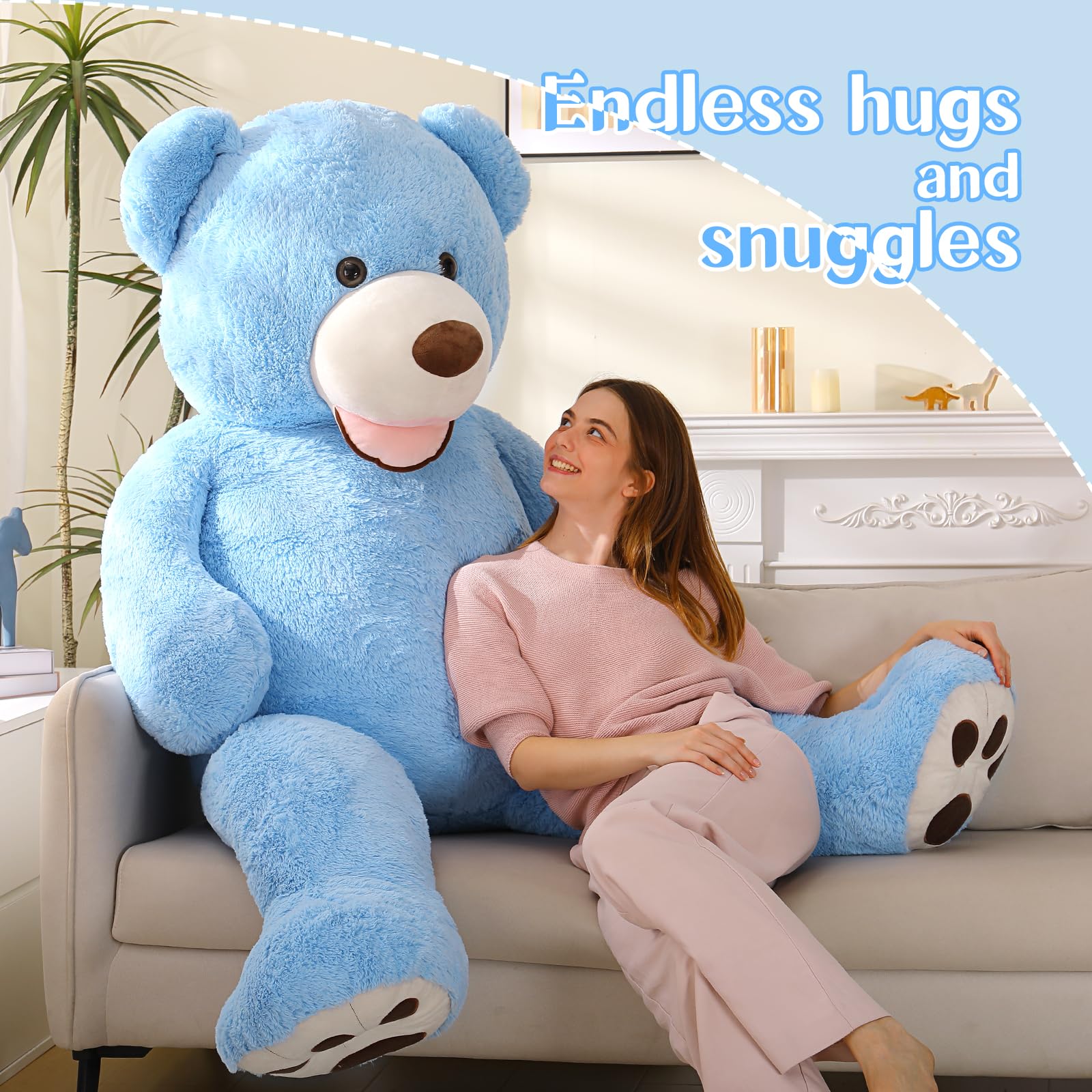Foto 7 pulgar | Peluche Gigante Maogolan De Peluche, 180 Cm, Azul, Regalo De San Valentín - Venta Internacional.