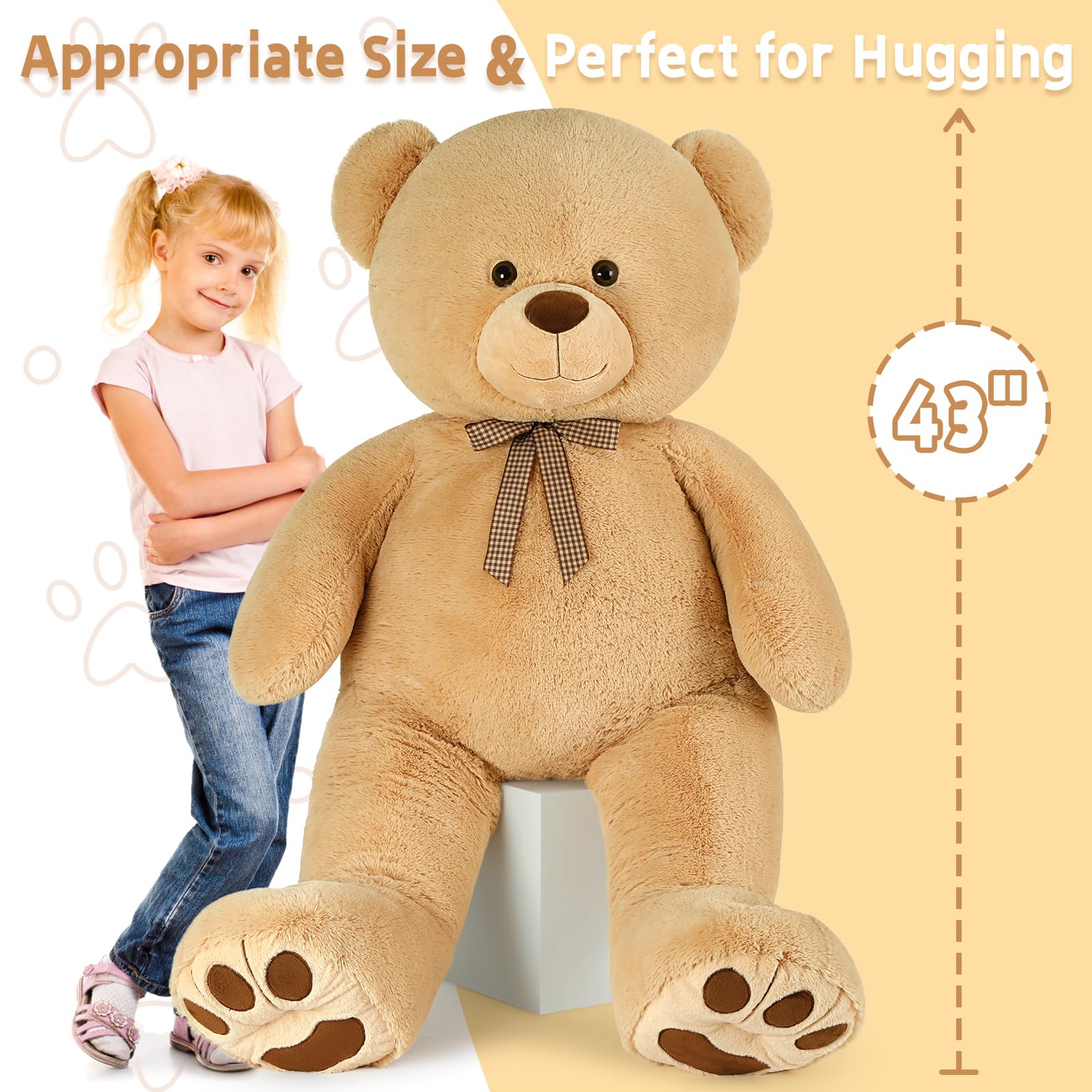 Foto 3 pulgar | Peluche Mao Golan, Oso De Peluche Gigante, 110 Cm, Color Marrón Claro - Venta Internacional.