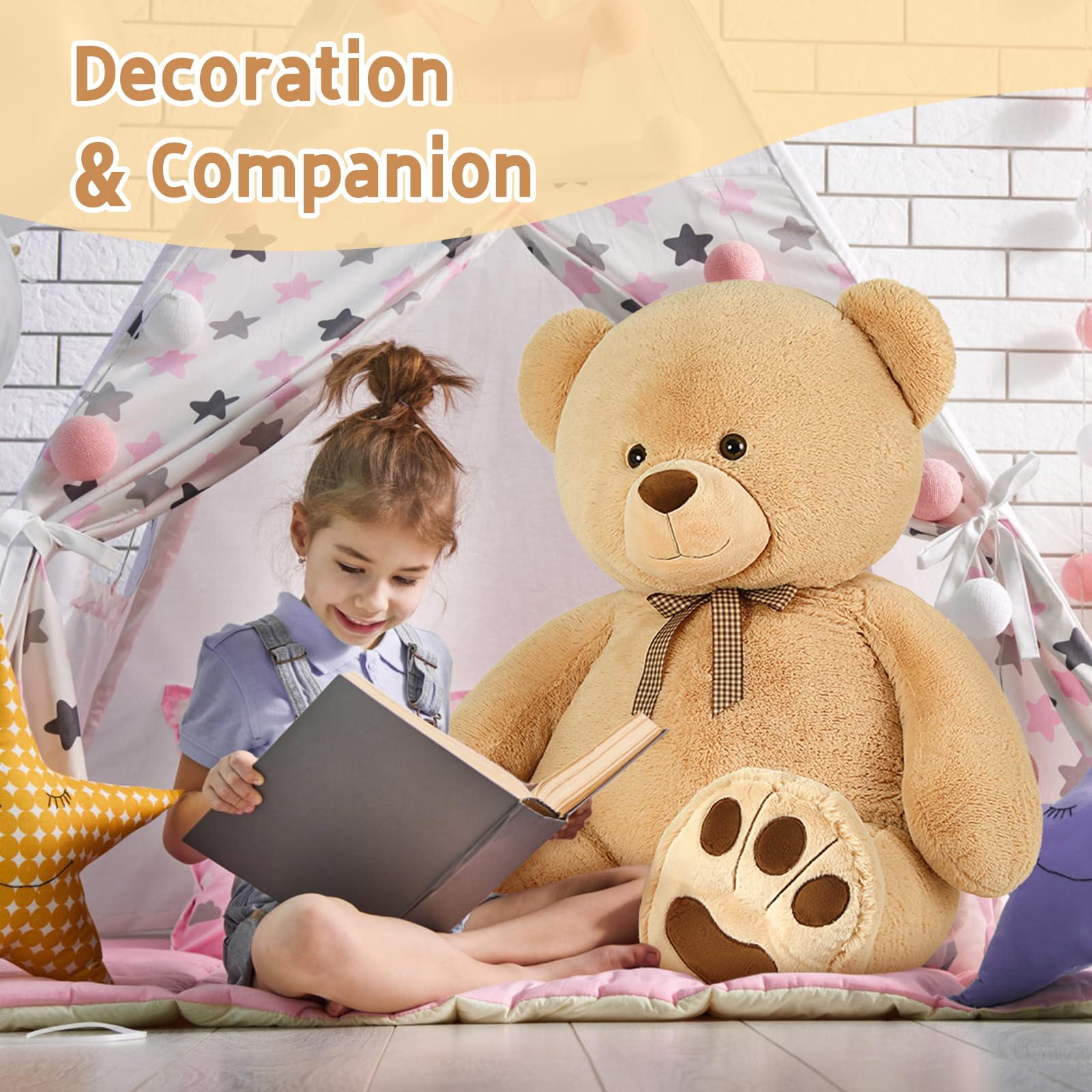 Foto 6 pulgar | Peluche Mao Golan, Oso De Peluche Gigante, 110 Cm, Color Marrón Claro - Venta Internacional.