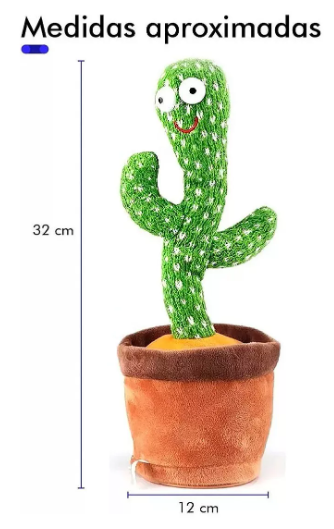 Foto 5 pulgar | Cactus Bailarín Peluche Felpa Juguete Wünd  Para Niños Recargable