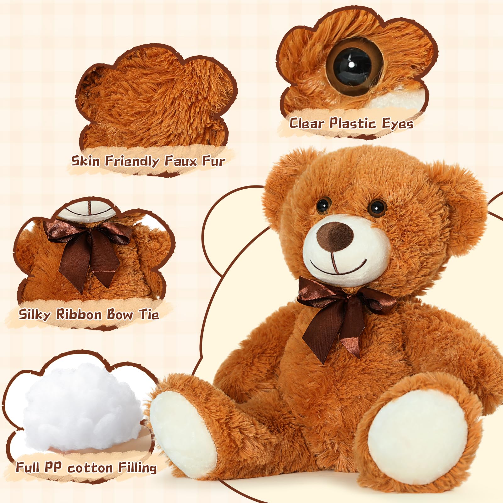 Foto 3 pulgar | Animales De Peluche Morismos De 14 Pulgadas De Teddy Bears, 12 Paquetes - Venta Internacional.