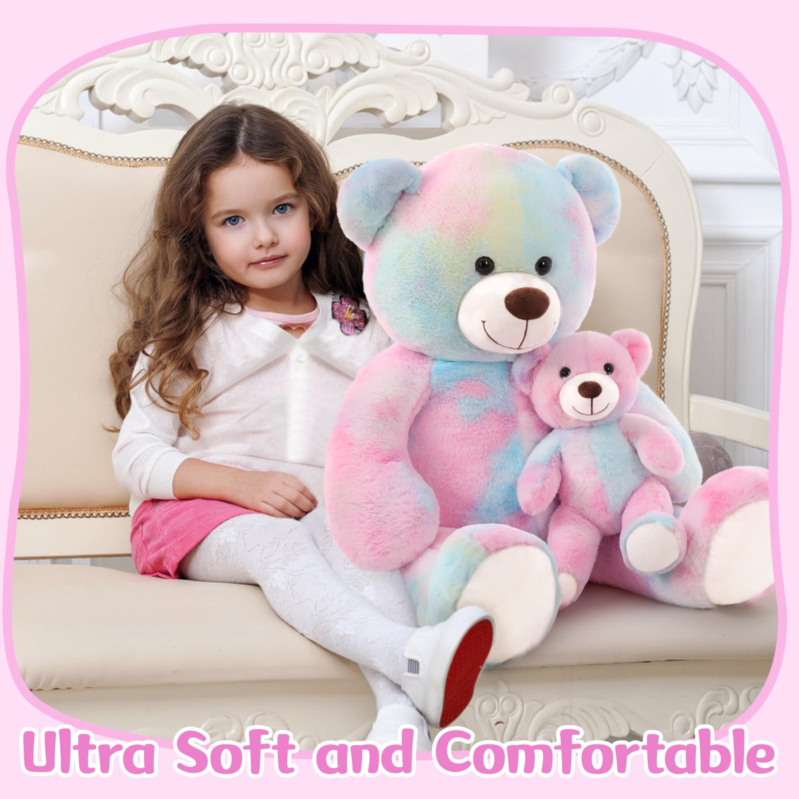 Foto 6 pulgar | Oso De Peluche Gigante Tezituor De 100 Cm Con Color Rosa Bebé - Venta Internacional.