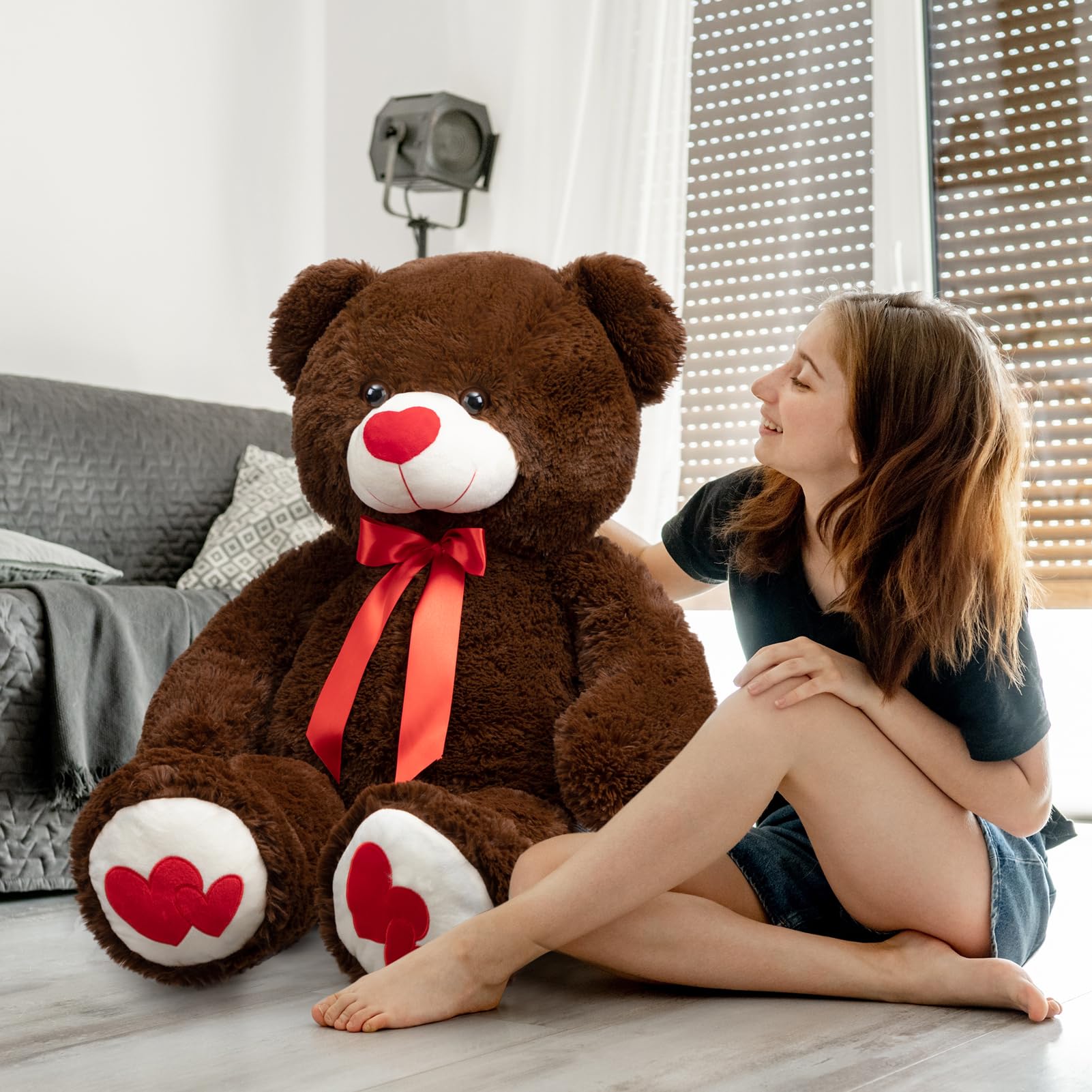 Foto 3 pulgar | Peluche Con Forma De Oso De Peluche Hollyhome, 90 Cm, Con Corazón Rojo - Venta Internacional.