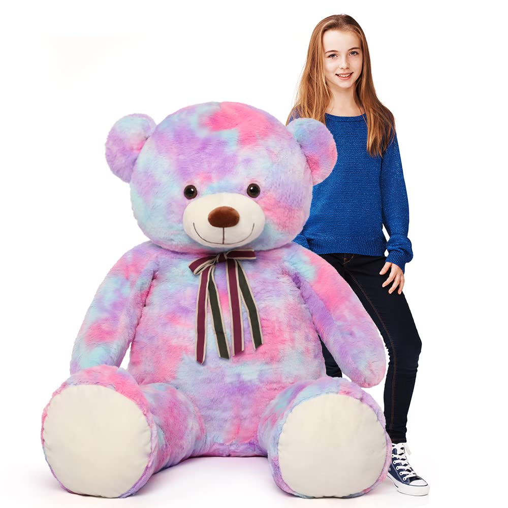 Oso De Peluche Tezituor, 132 Cm, Arcoíris Gigante, Color Morado - Venta Internacional.