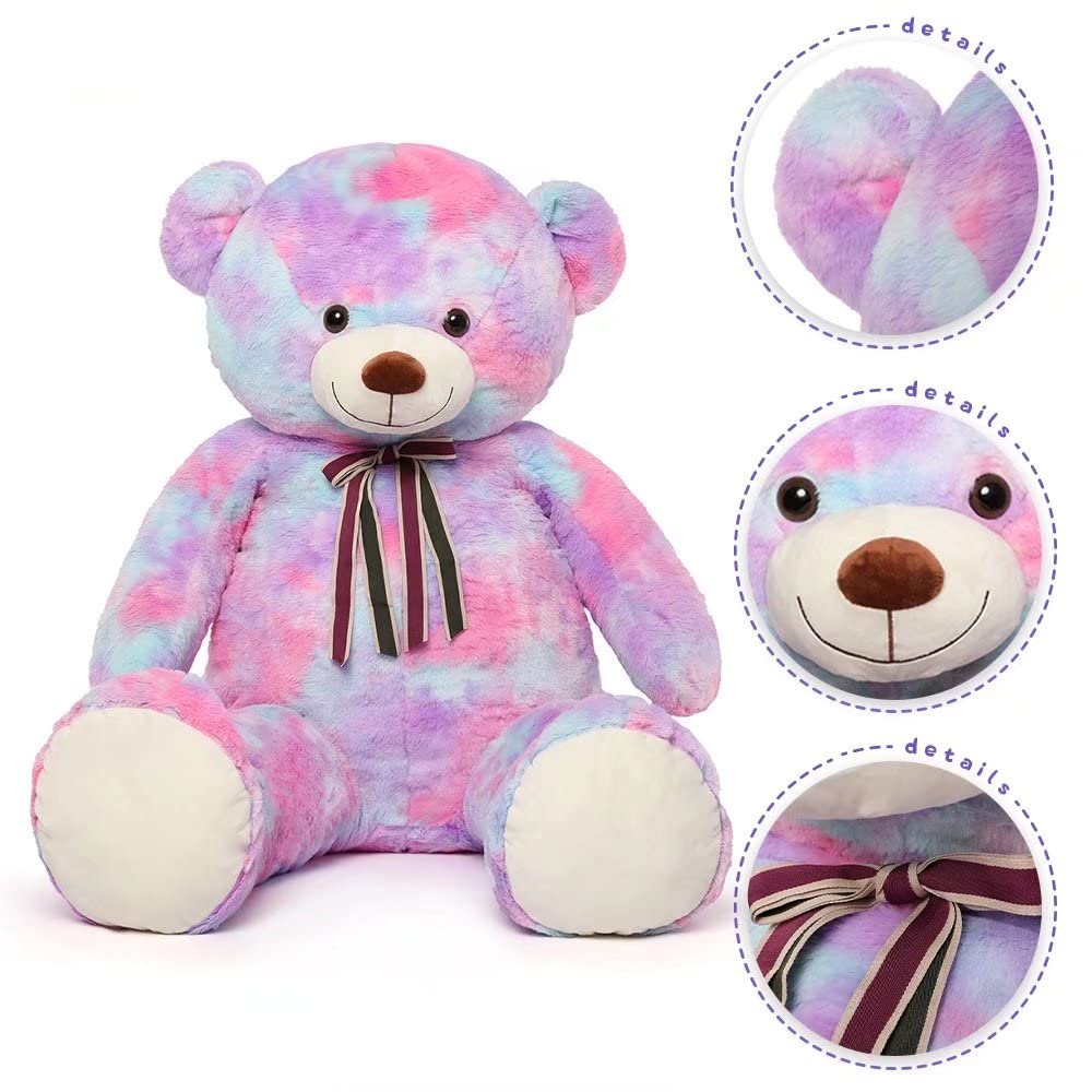 Foto 4 pulgar | Oso De Peluche Tezituor, 132 Cm, Arcoíris Gigante, Color Morado - Venta Internacional.