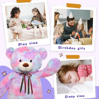 Foto 6 | Oso De Peluche Tezituor, 132 Cm, Arcoíris Gigante, Color Morado - Venta Internacional.
