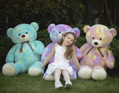 Foto 7 | Oso De Peluche Tezituor, 132 Cm, Arcoíris Gigante, Color Morado - Venta Internacional.
