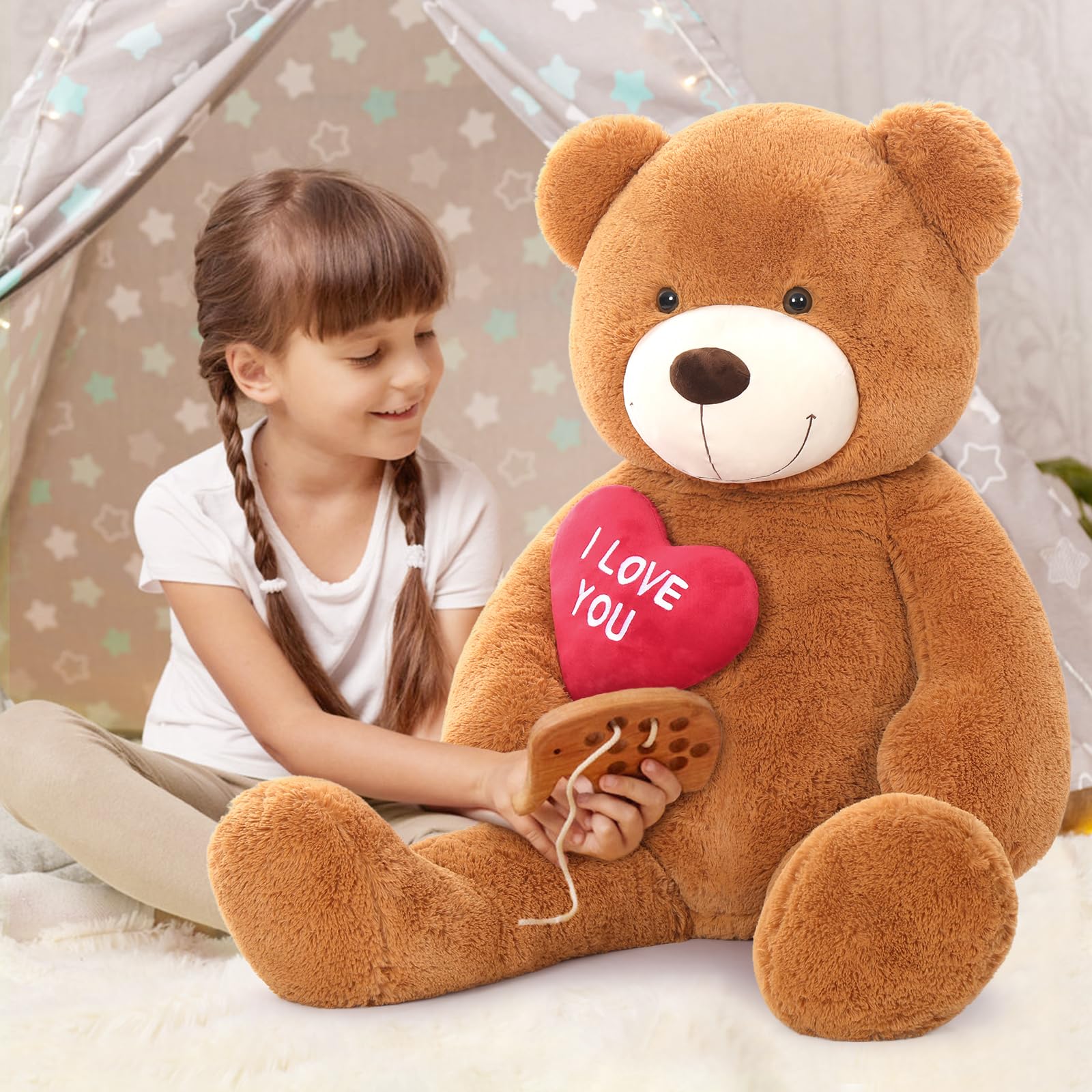 Foto 6 pulgar | Oso De Peluche Mao Golan, Tamaño Grande, 130 Cm, Te Quiero - Venta Internacional.