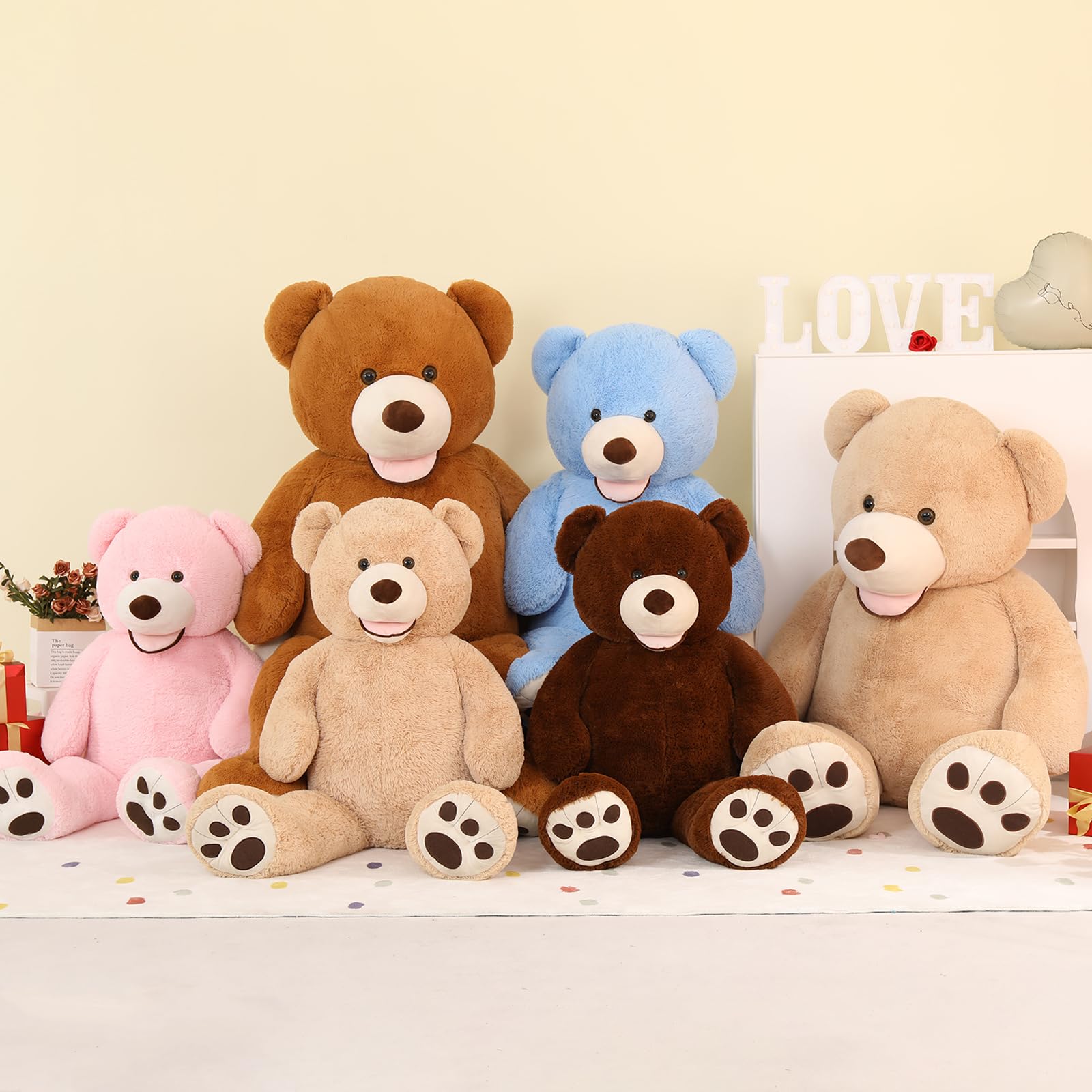 Foto 2 | Peluche Morismos, Oso De Peluche Gigante, Color Marrón Claro, 100 Cm - Venta Internacional.
