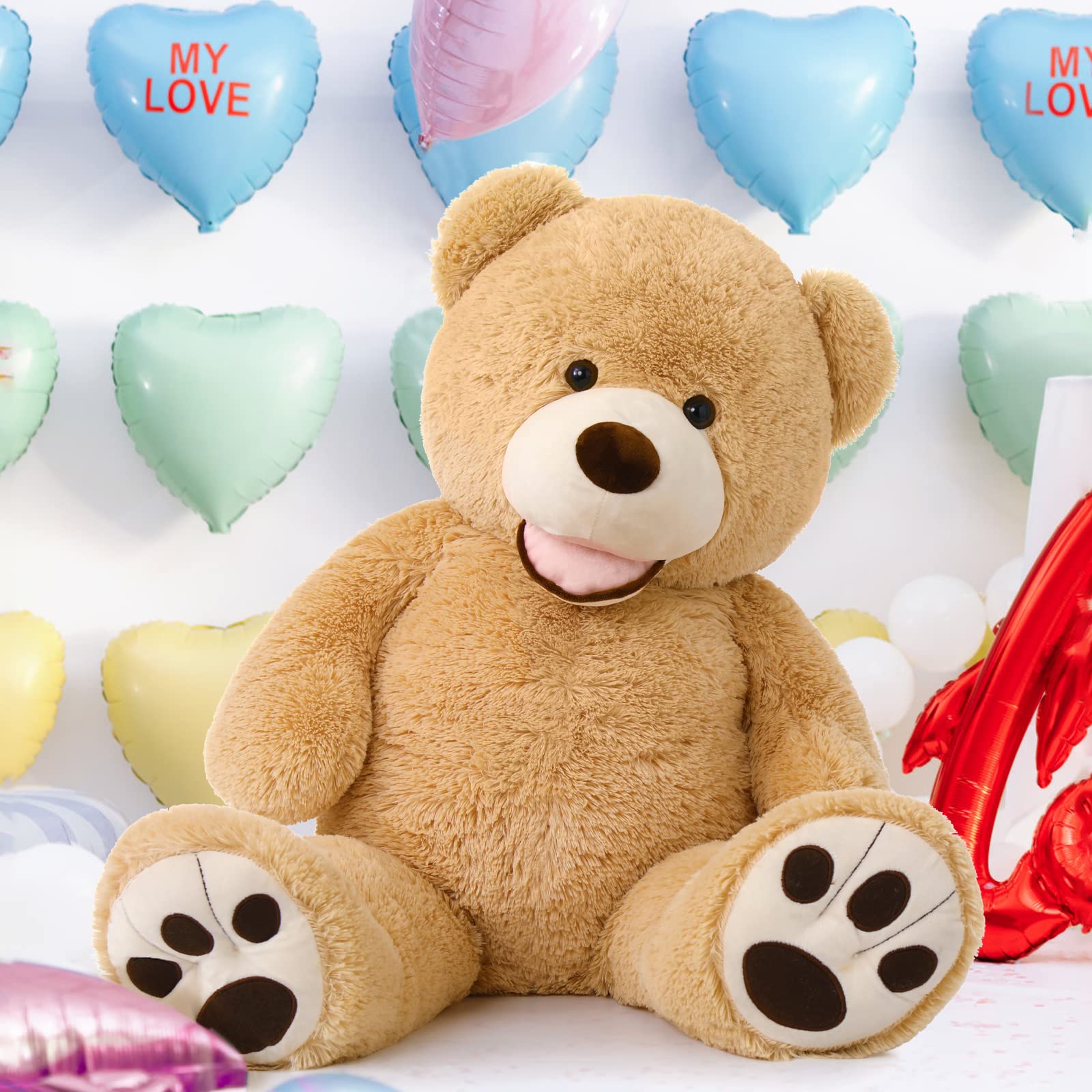 Foto 4 pulgar | Peluche Morismos, Oso De Peluche Gigante, Color Marrón Claro, 100 Cm - Venta Internacional.