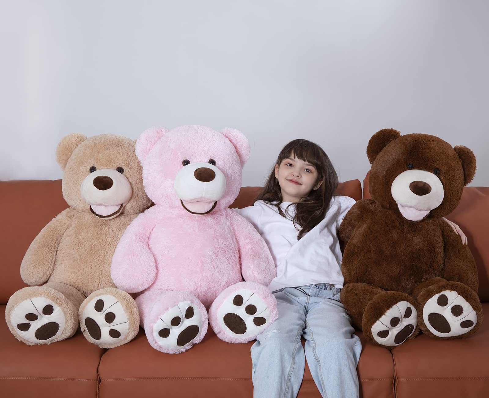 Foto 7 pulgar | Peluche Morismos, Oso De Peluche Gigante, Color Marrón Claro, 100 Cm - Venta Internacional.