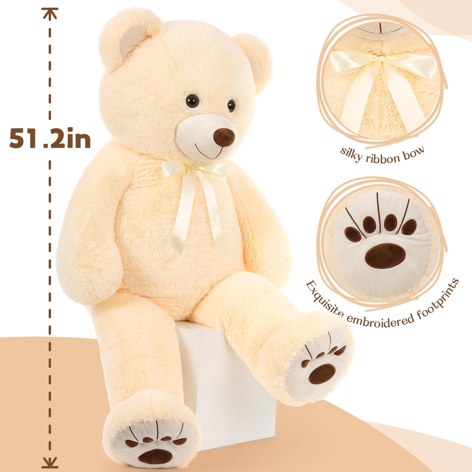 Foto 3 pulgar | Oso De Peluche Morismos Giant, 130 Cm, Tamaño Natural - Venta Internacional.