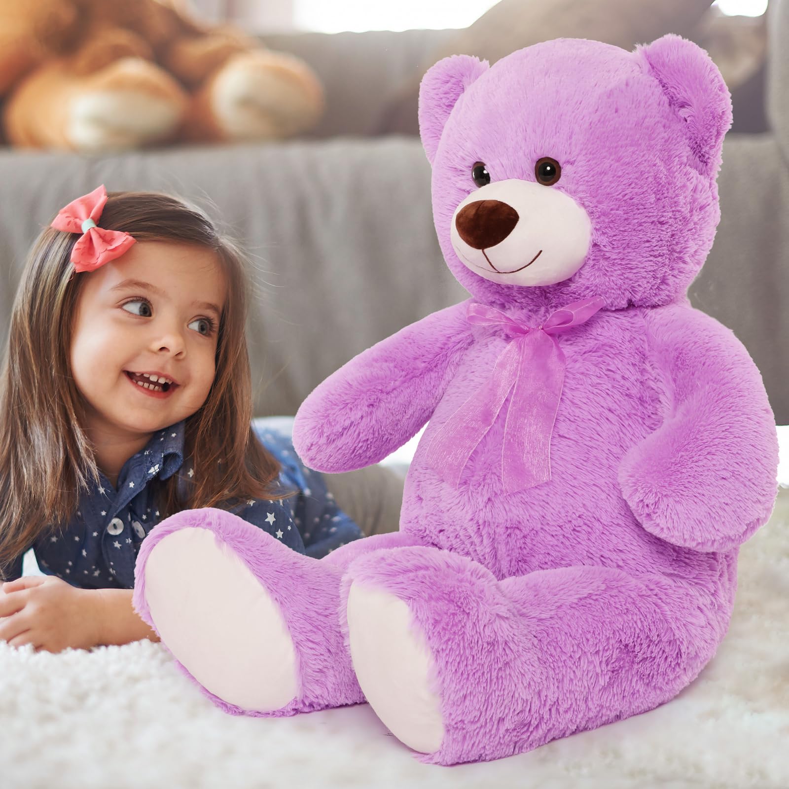Foto 3 pulgar | Oso De Peluche Morismos Giant 90 Cm, Color Morado - Venta Internacional.