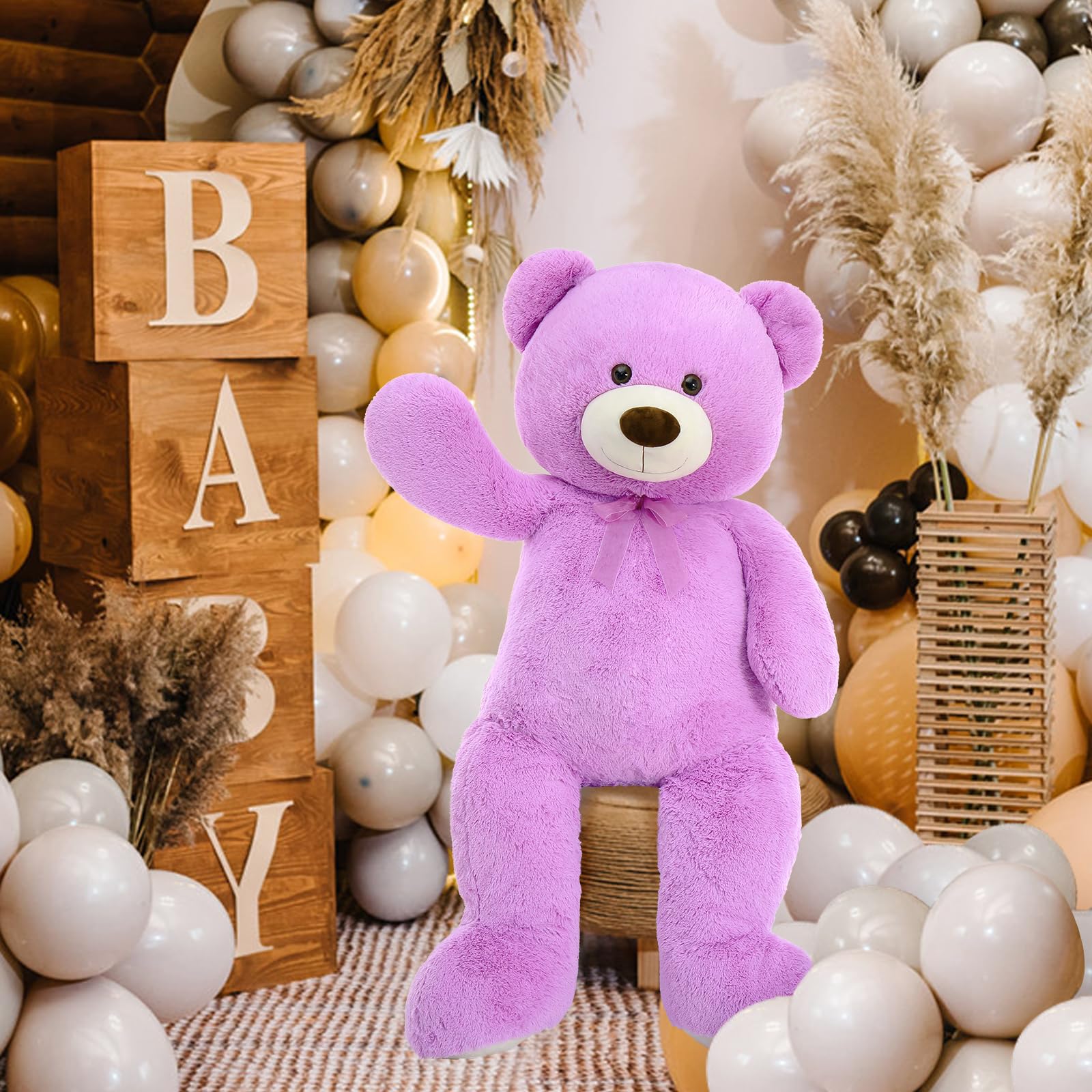 Foto 4 pulgar | Oso De Peluche Morismos Giant 90 Cm, Color Morado - Venta Internacional.