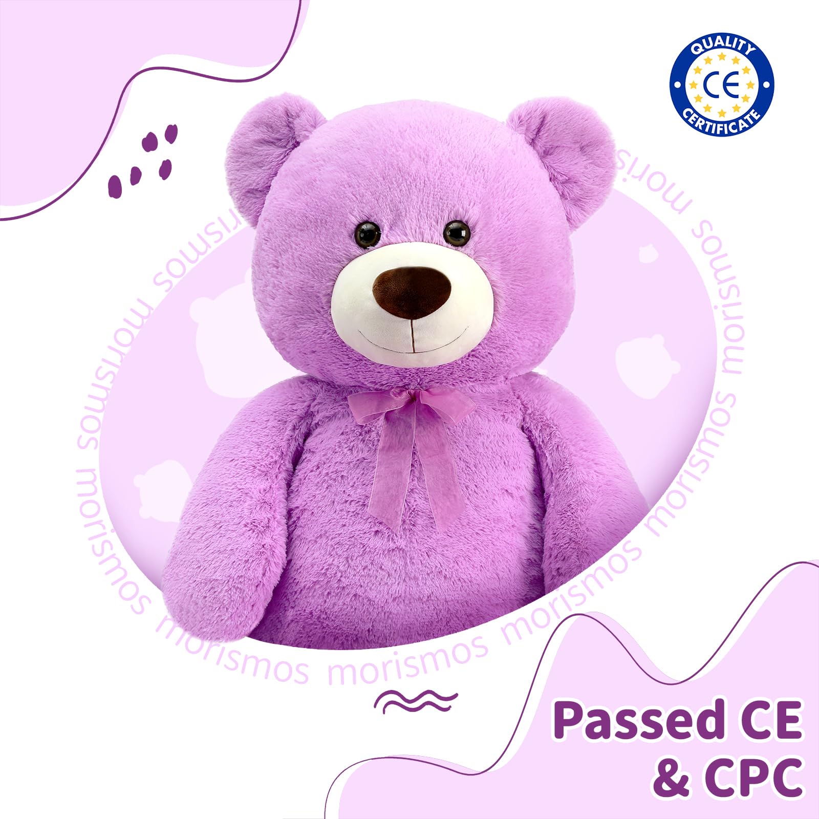 Foto 7 pulgar | Oso De Peluche Morismos Giant 90 Cm, Color Morado - Venta Internacional.