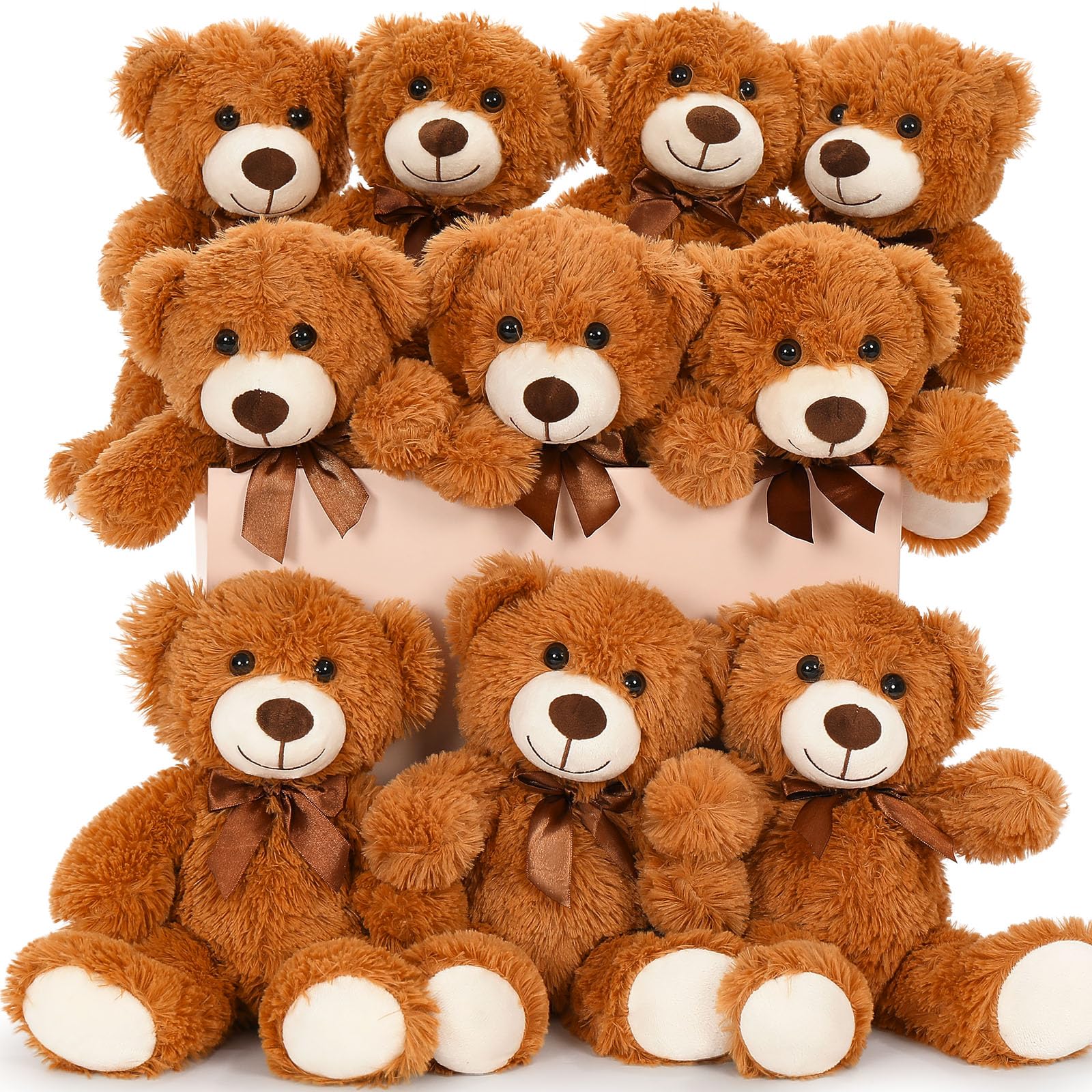Oso De Peluche Mao Golan De 13,5 Cm, Color Marrón Oscuro (paquete De 10) - Venta Internacional.