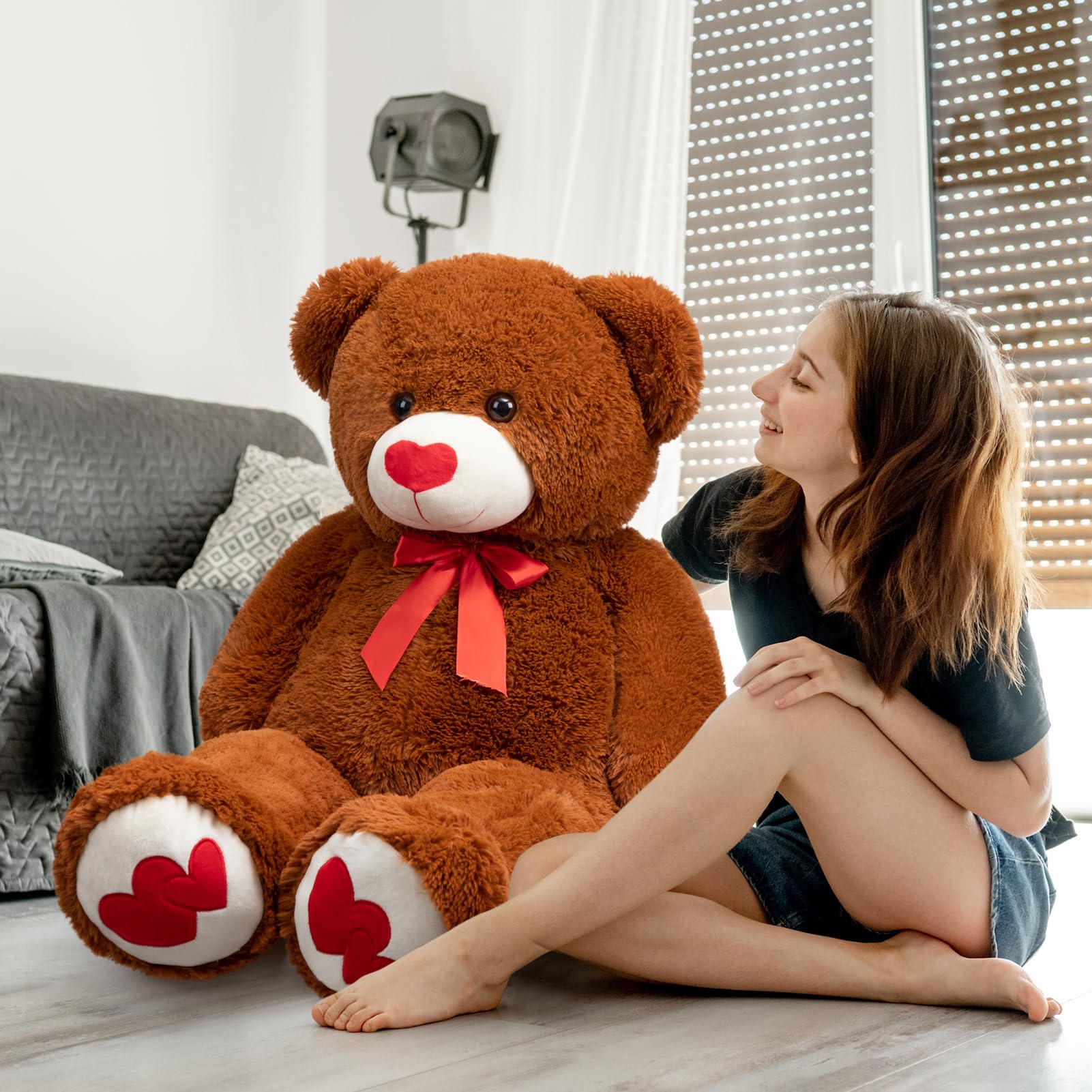 Foto 3 pulgar | Peluche Con Forma De Oso De Peluche Hollyhome, 90 Cm, Con Corazón Rojo - Venta Internacional.