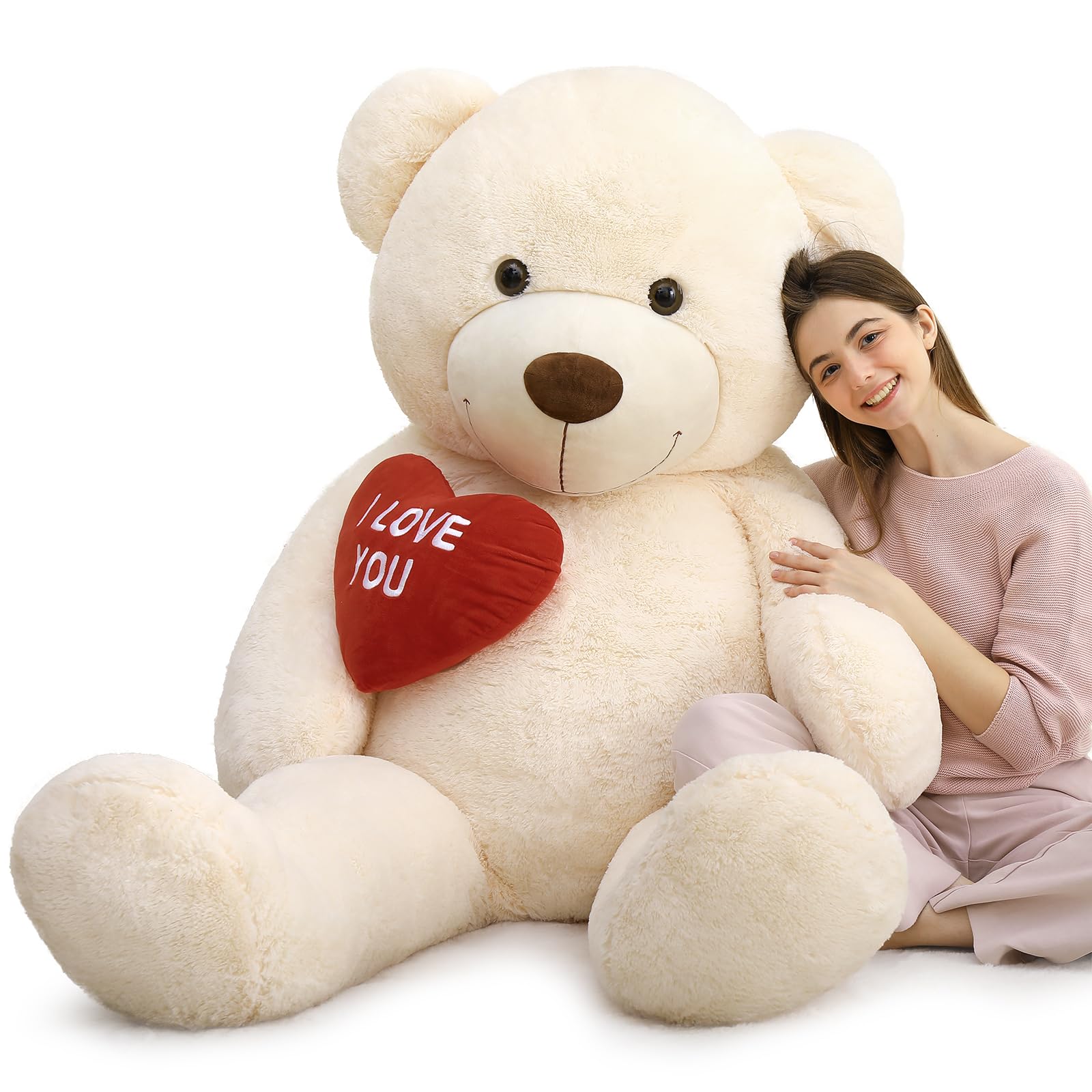 Foto 2 pulgar | Oso De Peluche Mao Golan, Tamaño Grande, 152 Cm De Alto, Con La Letra «te Quiero», Corazón Rojo - Venta Internacional.