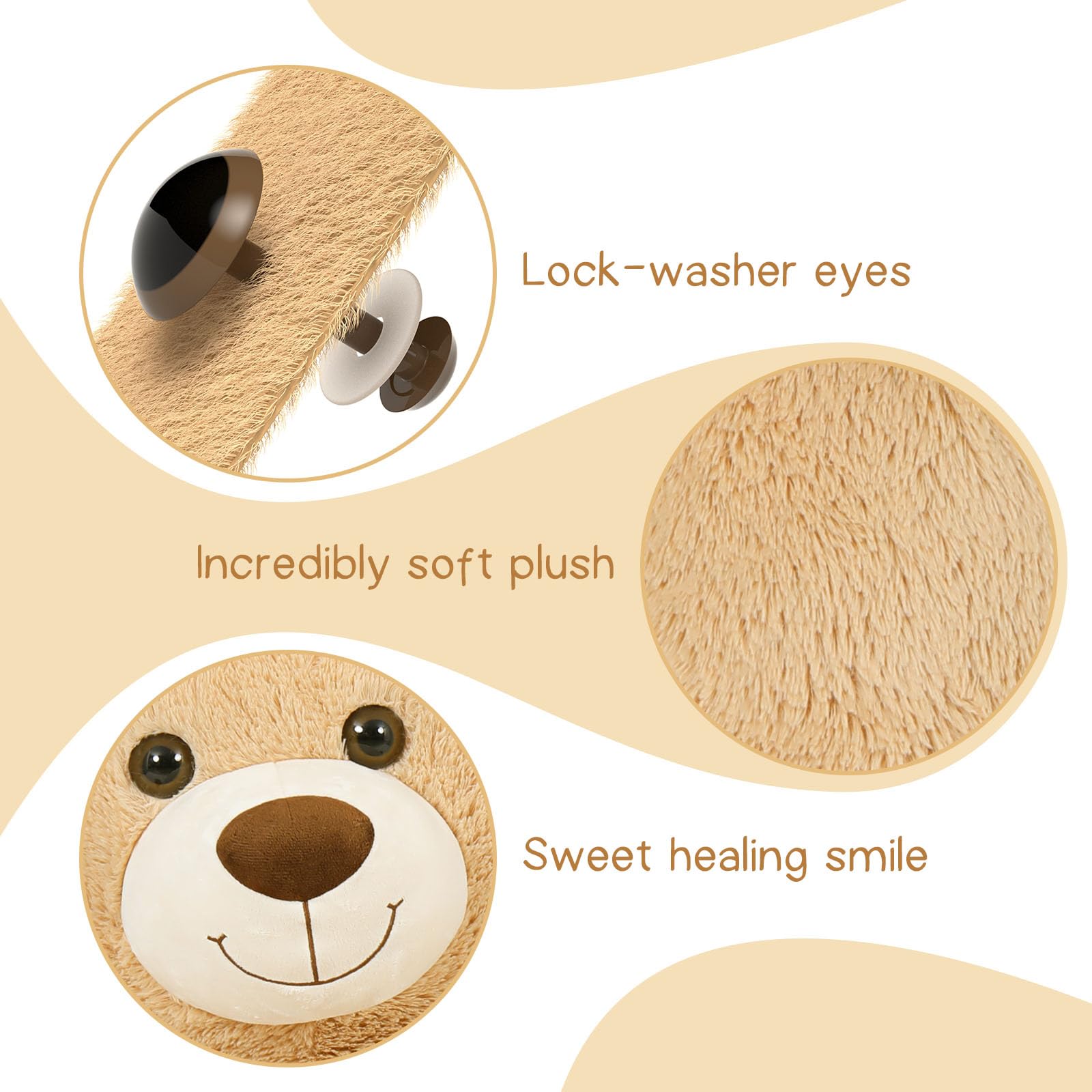 Foto 4 pulgar | Oso De Peluche Gigante Tezituor De 130 Cm Con Bebé De Color Marrón Claro - Venta Internacional.