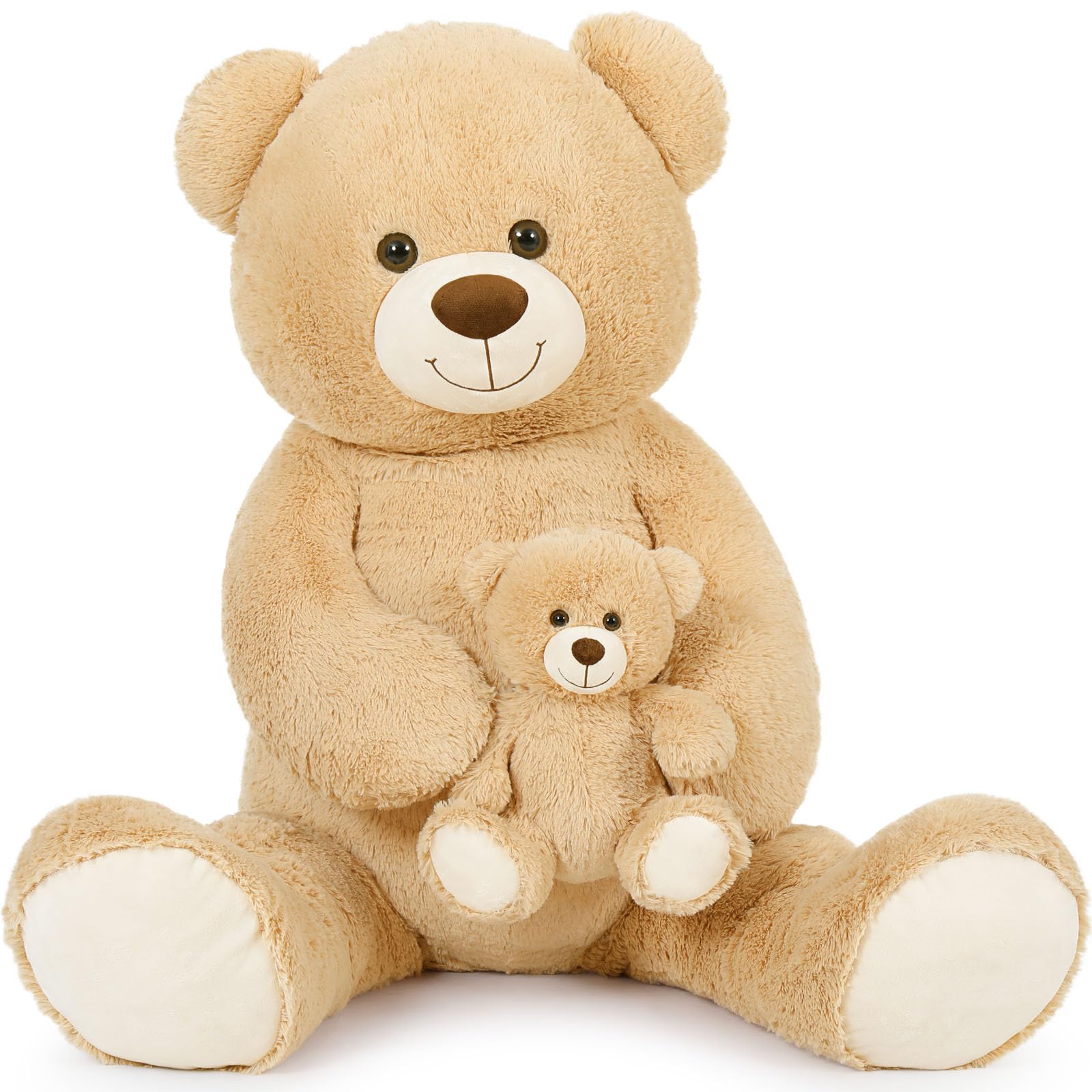 Foto 8 pulgar | Oso De Peluche Gigante Tezituor De 130 Cm Con Bebé De Color Marrón Claro - Venta Internacional.
