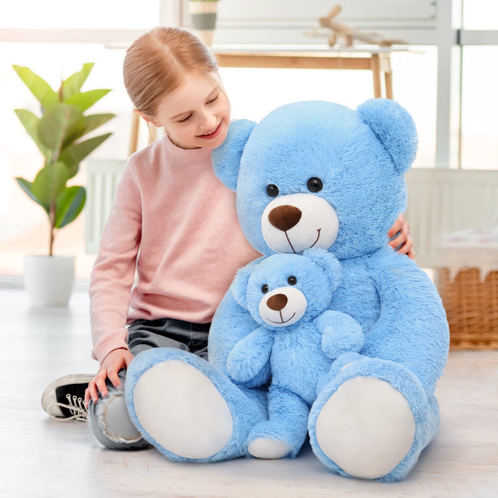 Foto 5 pulgar | Oso De Peluche Gigante Tezituor De 100 Cm Con Color Azul Bebé - Venta Internacional.