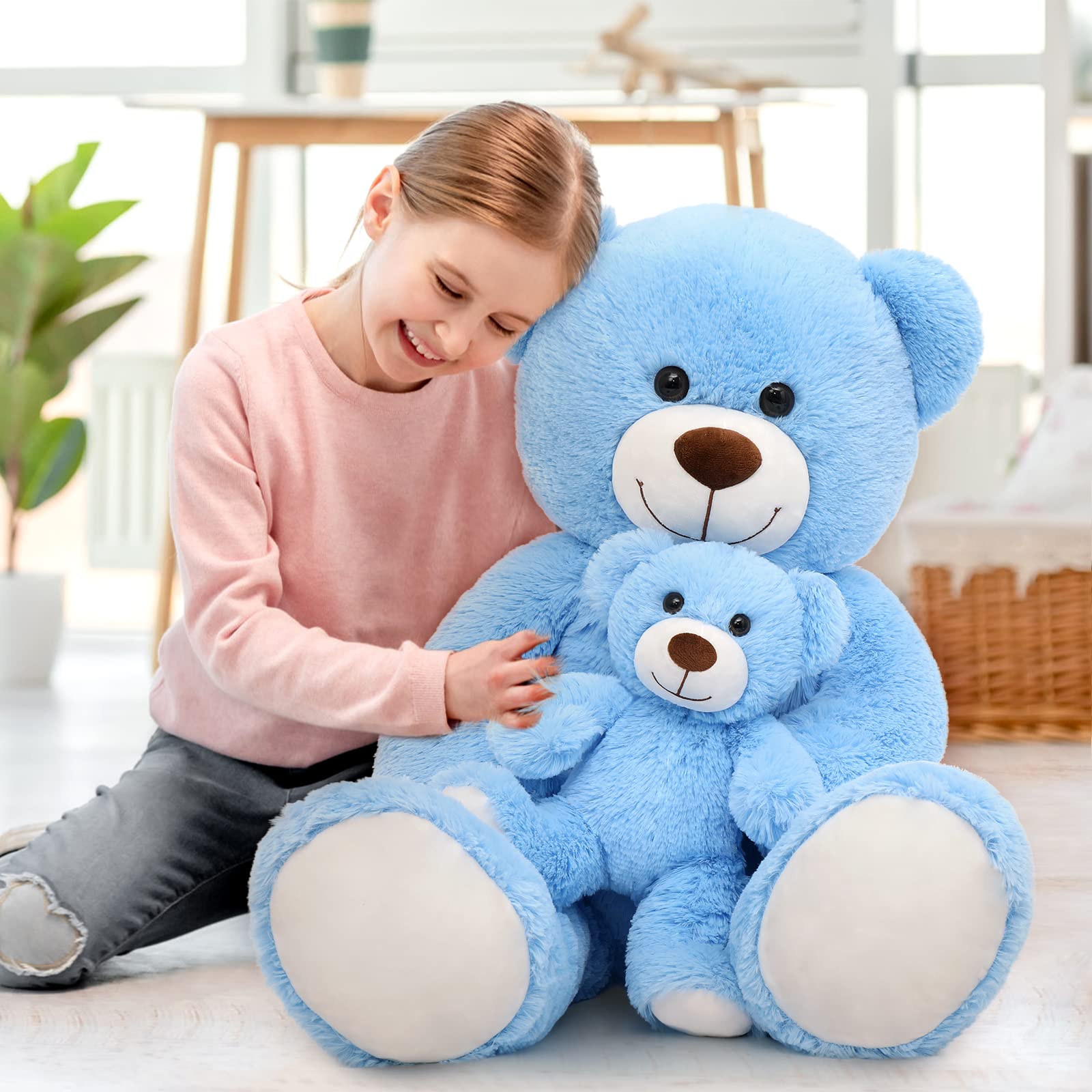 Foto 5 | Oso De Peluche Gigante Tezituor De 100 Cm Con Color Azul Bebé - Venta Internacional.