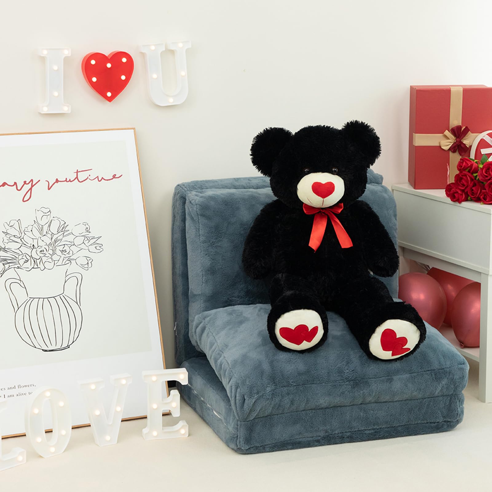 Foto 5 pulgar | Peluche Con Forma De Oso De Peluche Hollyhome, 90 Cm, Con Corazón Rojo - Venta Internacional.