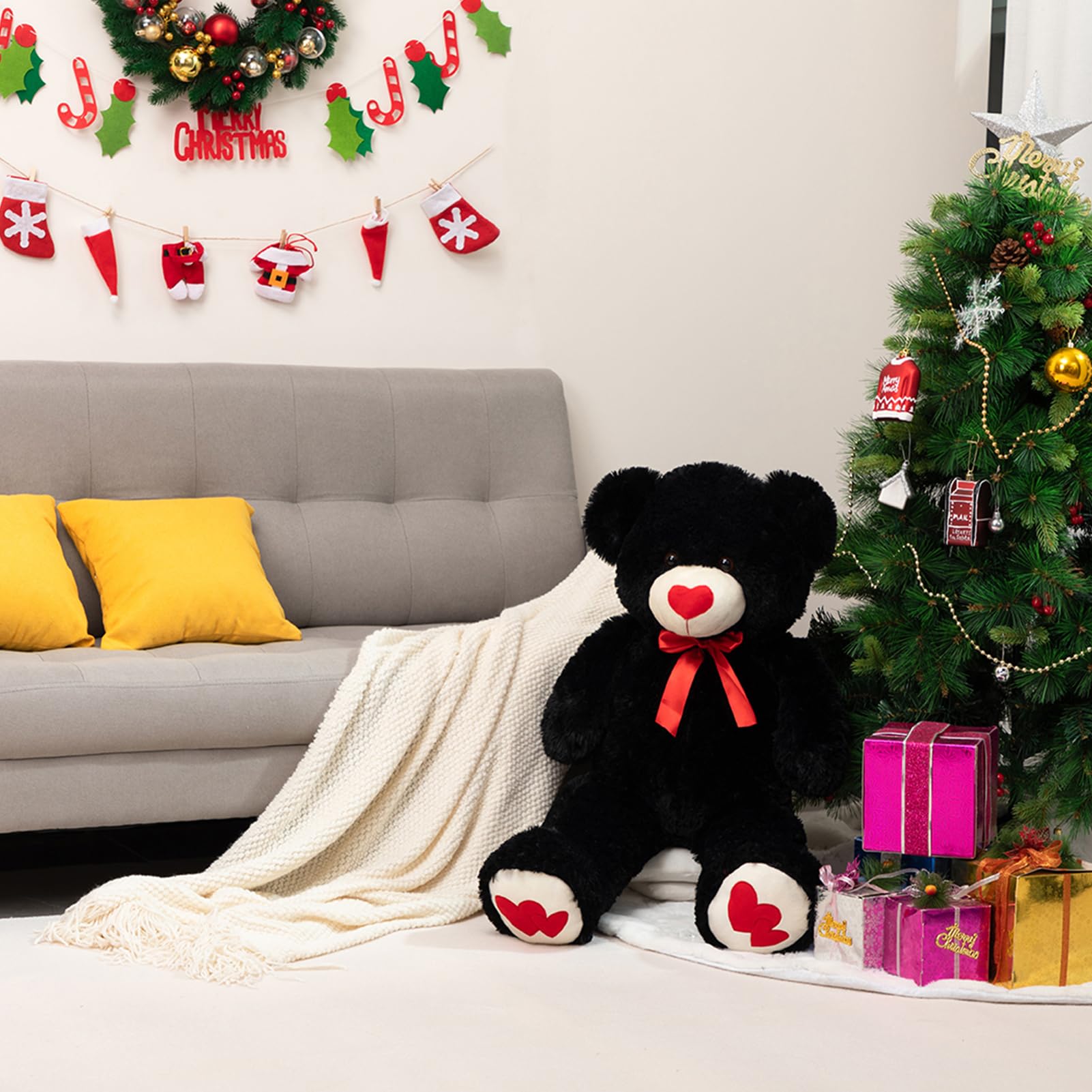 Foto 6 pulgar | Peluche Con Forma De Oso De Peluche Hollyhome, 90 Cm, Con Corazón Rojo - Venta Internacional.