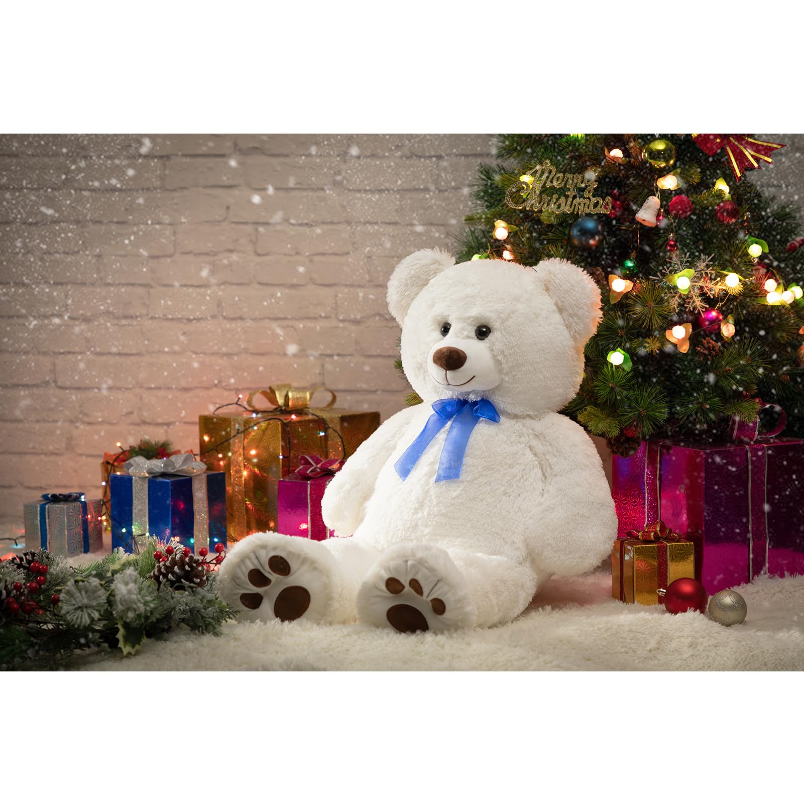 Foto 3 pulgar | Peluche Con Forma De Oso De Peluche Hollyhome, 36 Pulgadas, Blanco - Venta Internacional.
