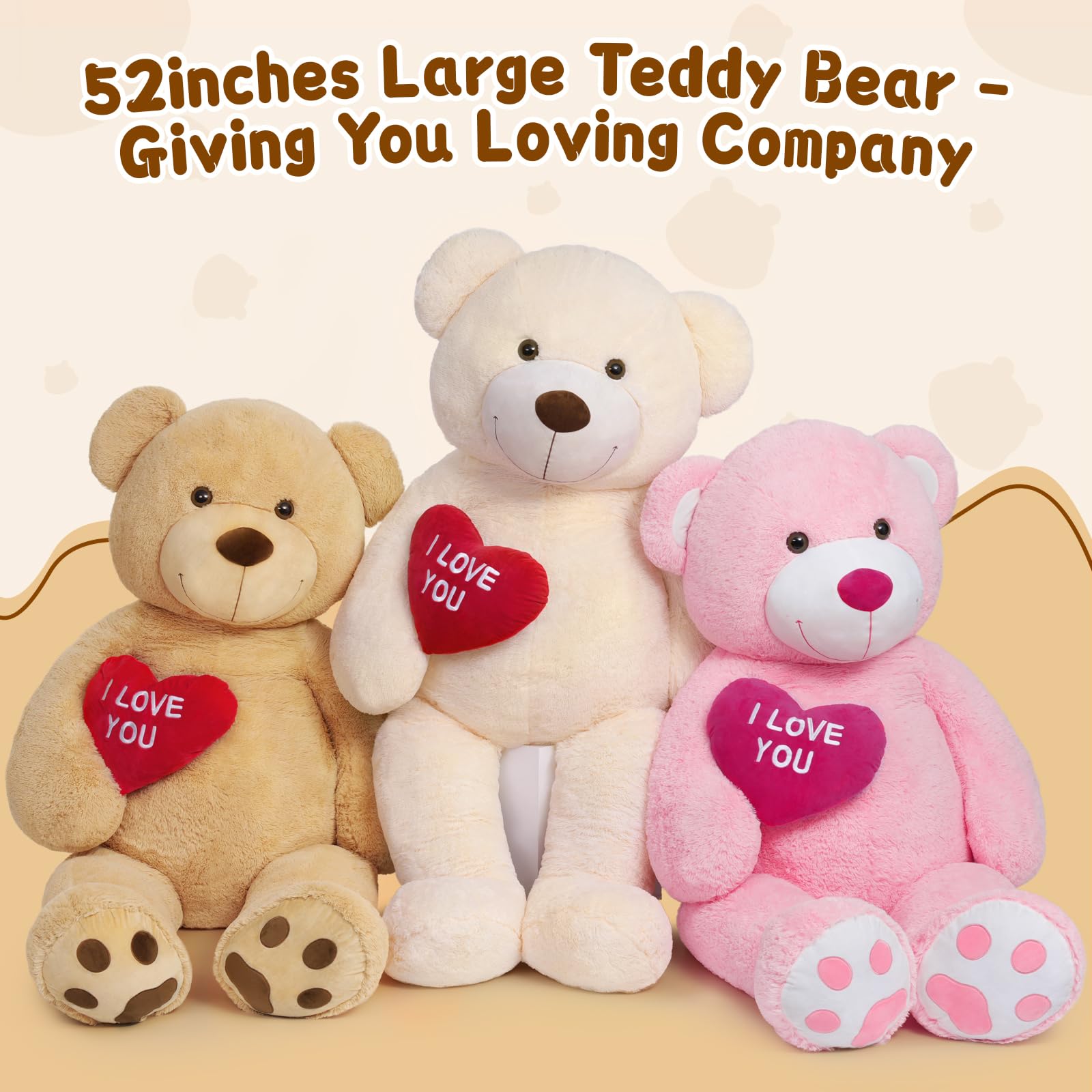 Foto 3 pulgar | Peluche Gigante Mao Golan De 36 Pulgadas Con Texto «te Amo» - Venta Internacional.