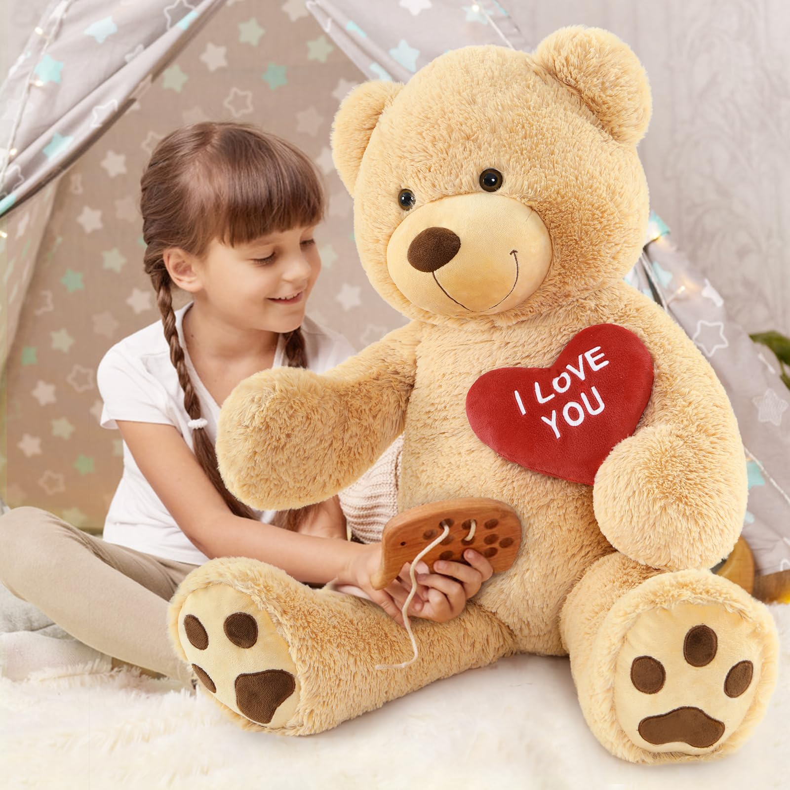 Foto 7 pulgar | Peluche Gigante Mao Golan De 36 Pulgadas Con Texto «te Amo» - Venta Internacional.