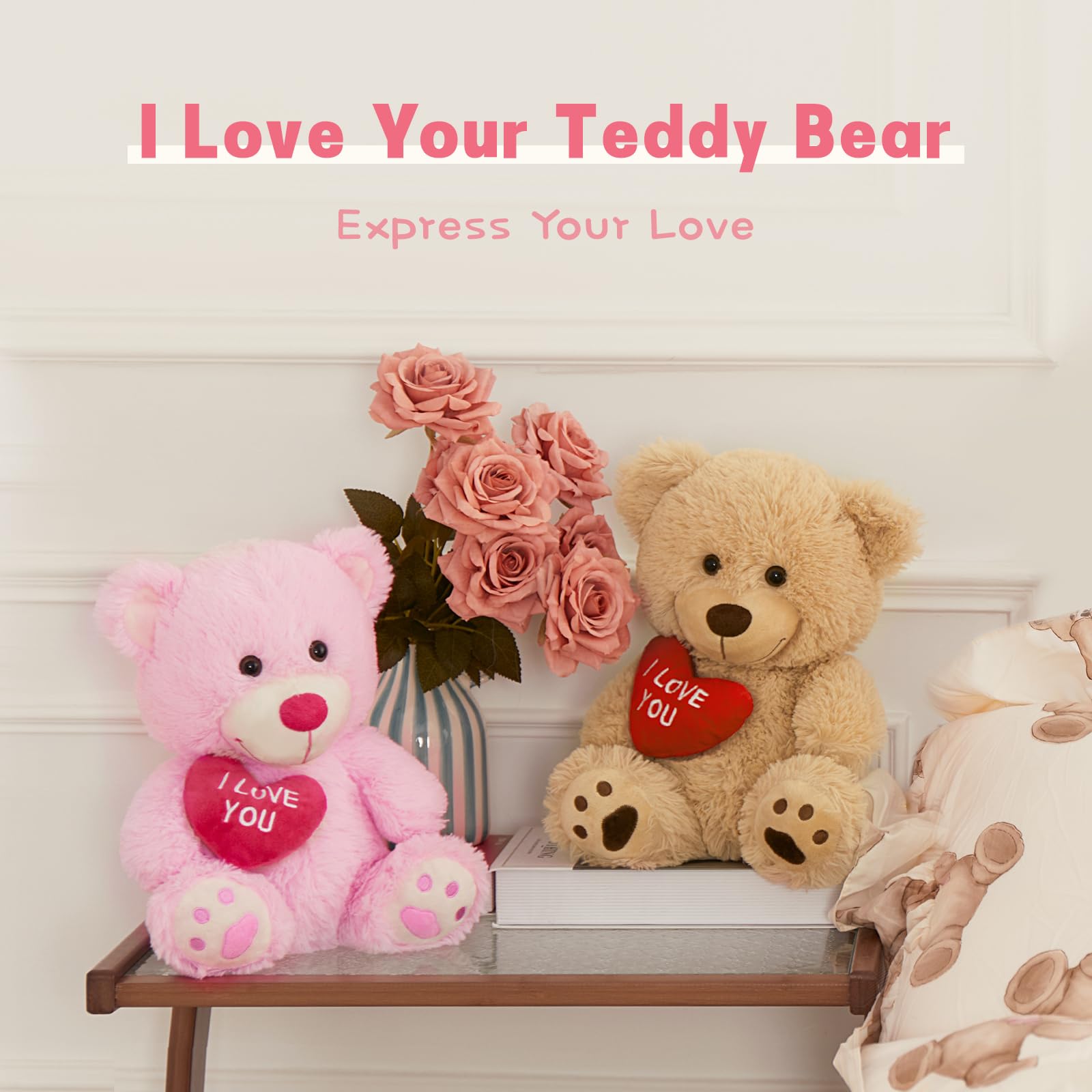 Foto 6 | Oso De Peluche Mao Golan, Pequeño, Con Texto En Forma De «te Quiero», Con Corazón Rojo, 30 Cm - Venta Internacional.