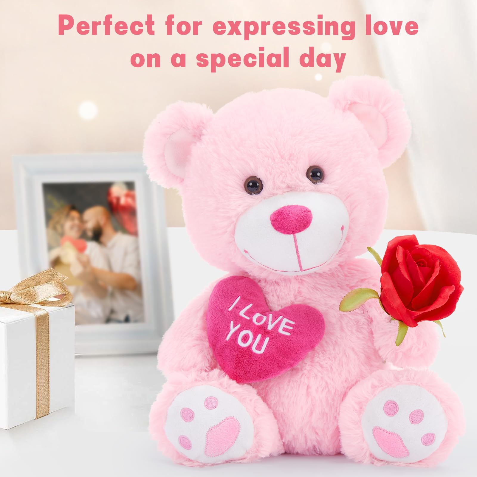 Foto 7 | Oso De Peluche Mao Golan, Pequeño, Con Texto En Forma De «te Quiero», Con Corazón Rojo, 30 Cm - Venta Internacional.