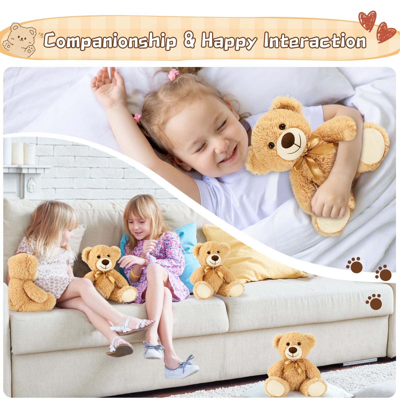 Foto 4 pulgar | Oso De Peluche Morismos, Pequeño A Granel, 16 Paquetes De 35 Cm, Color Marrón Claro - Venta Internacional.