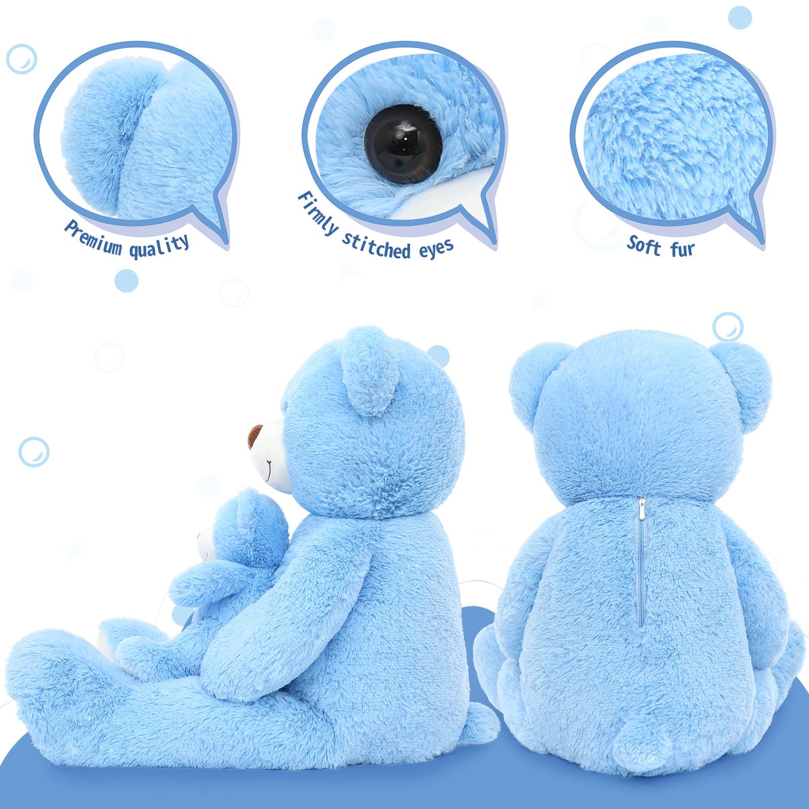 Foto 6 pulgar | Oso De Peluche Gigante Morismos Mami & Baby Blue - Venta Internacional.