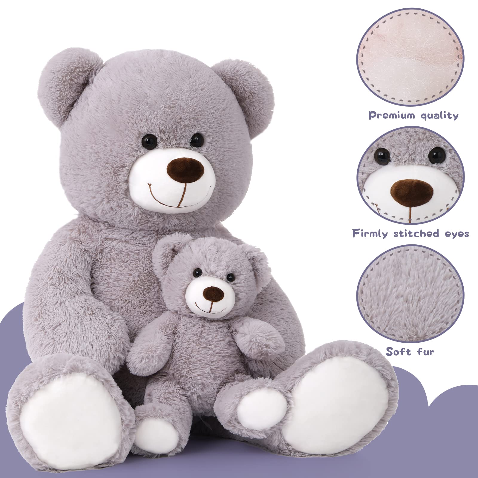 Foto 5 pulgar | Oso De Peluche Morismos Giant Para Mamá Y Bebé, 100% Algodón Polipropileno - Venta Internacional.