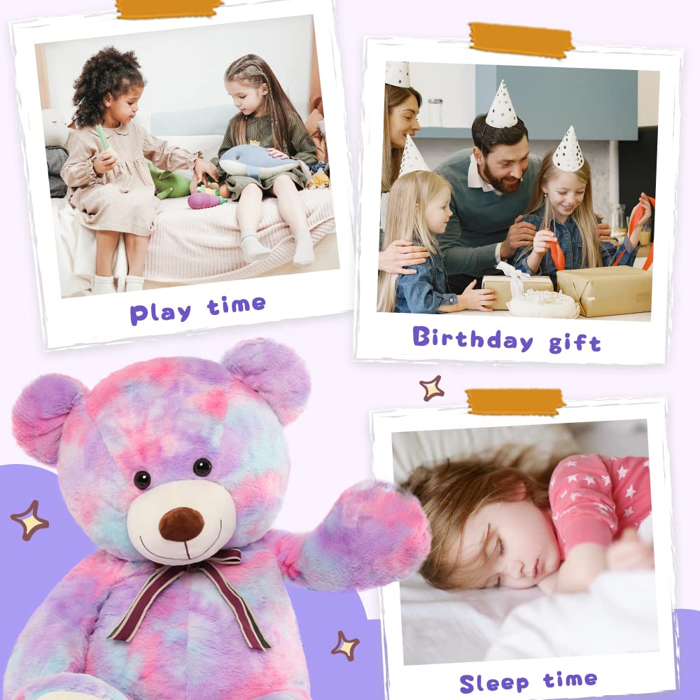 Foto 6 pulgar | Peluche Gigante Con Forma De Oso Tezituor, 100 Cm, Color Morado - Venta Internacional.