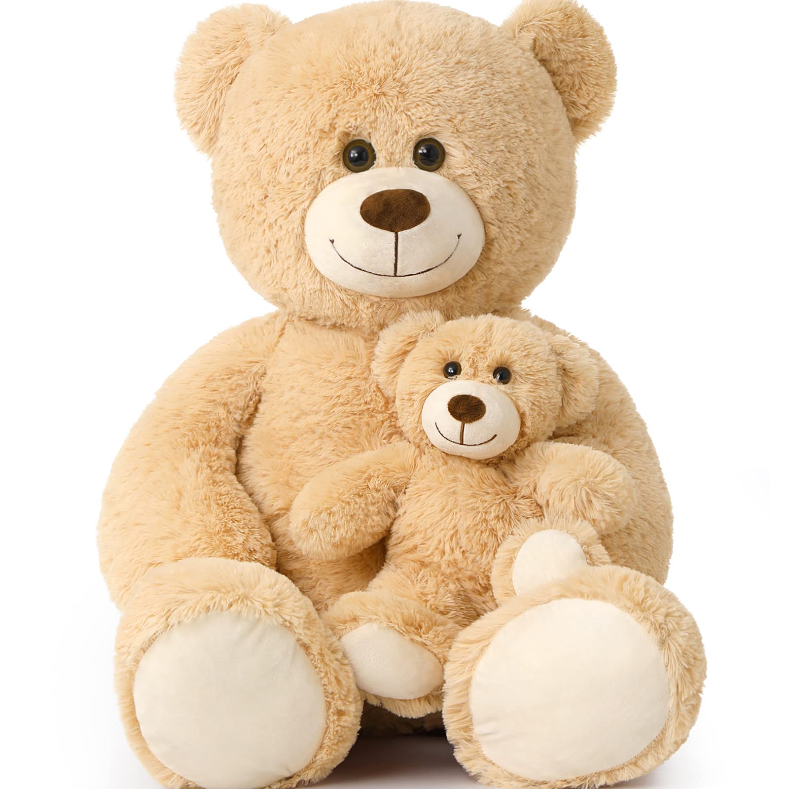Oso De Peluche Gigante Tezituor De 100 Cm Con Bebé De Color Marrón Claro - Venta Internacional.