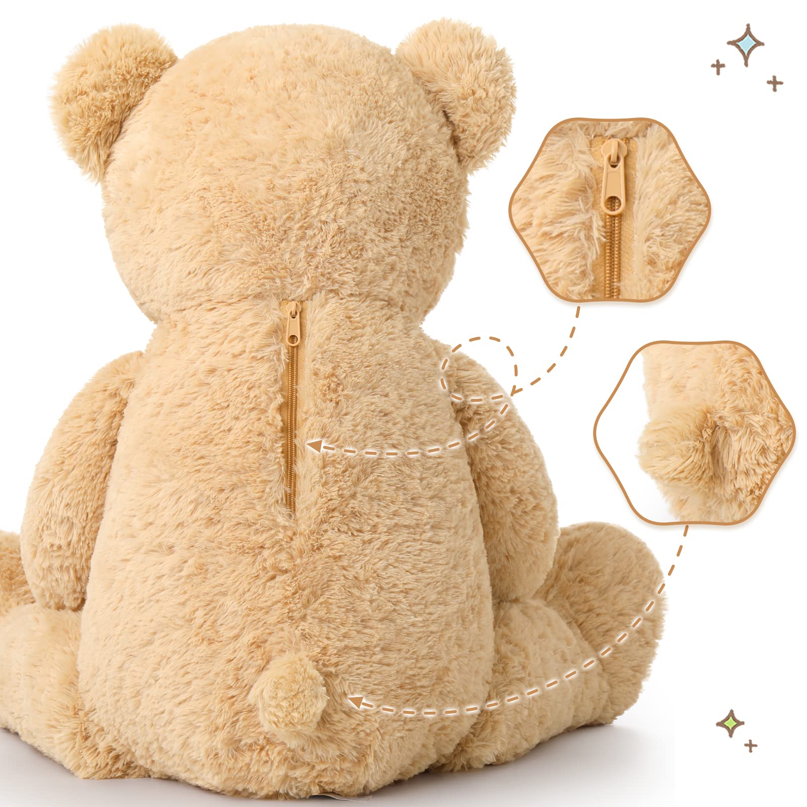 Foto 8 pulgar | Oso De Peluche Gigante Tezituor De 100 Cm Con Bebé De Color Marrón Claro - Venta Internacional.