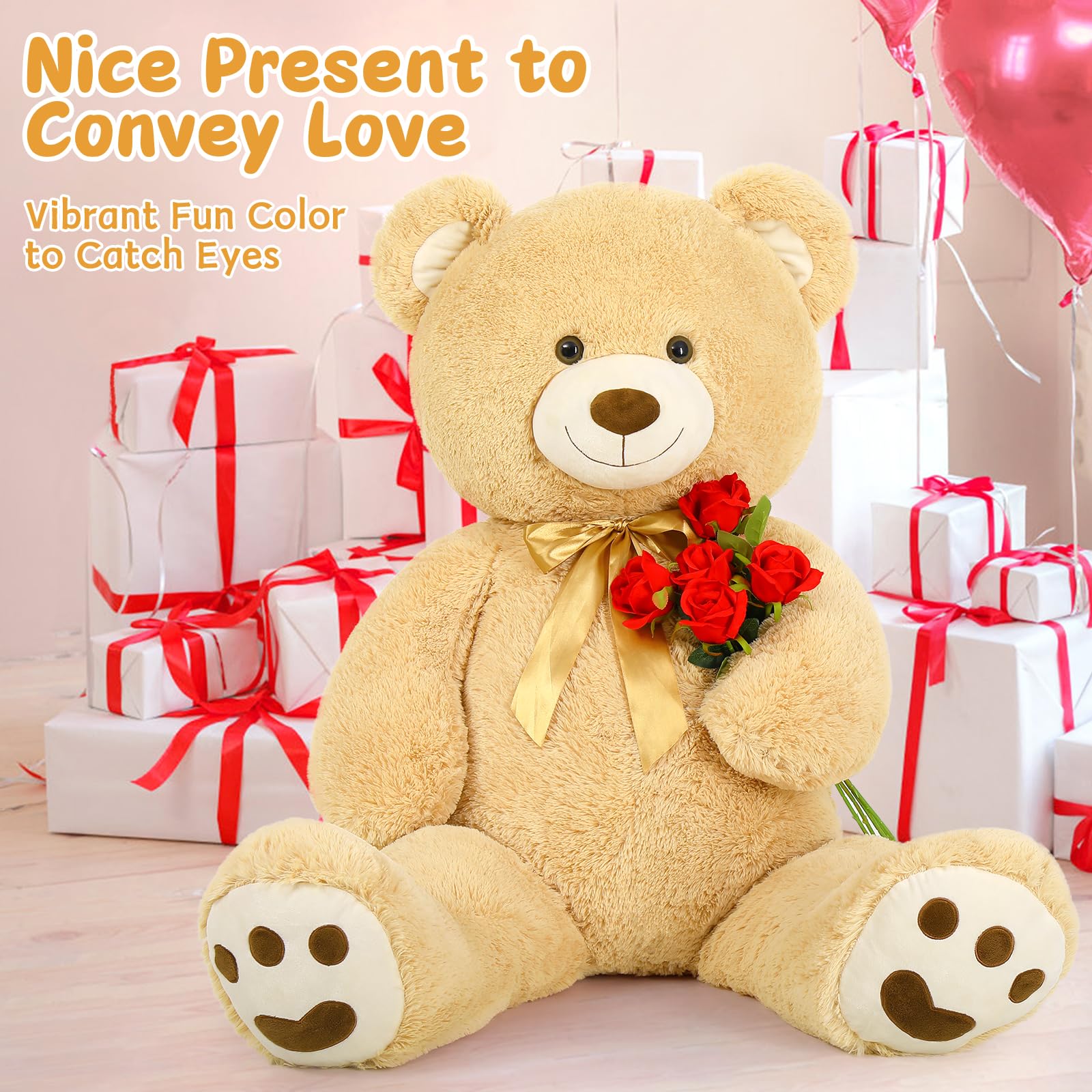 Foto 4 | Peluche Morismos, Oso De Peluche Gigante, 120 Cm, Color Marrón Claro - Venta Internacional.
