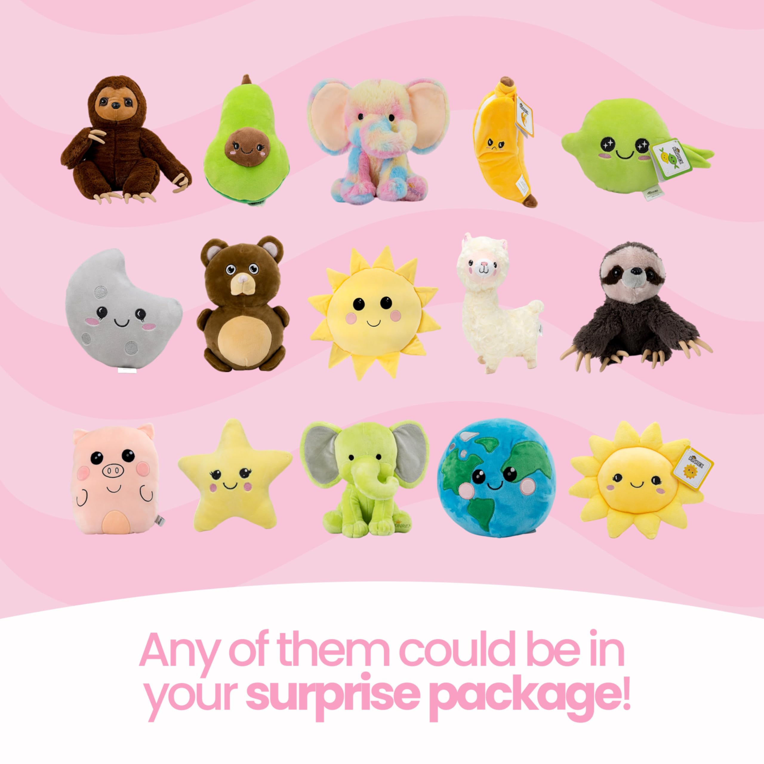 Foto 4 pulgar | Peluches De Peluche Kinrex Mystery Pack De 3 Piezas Para Niños - Venta Internacional.